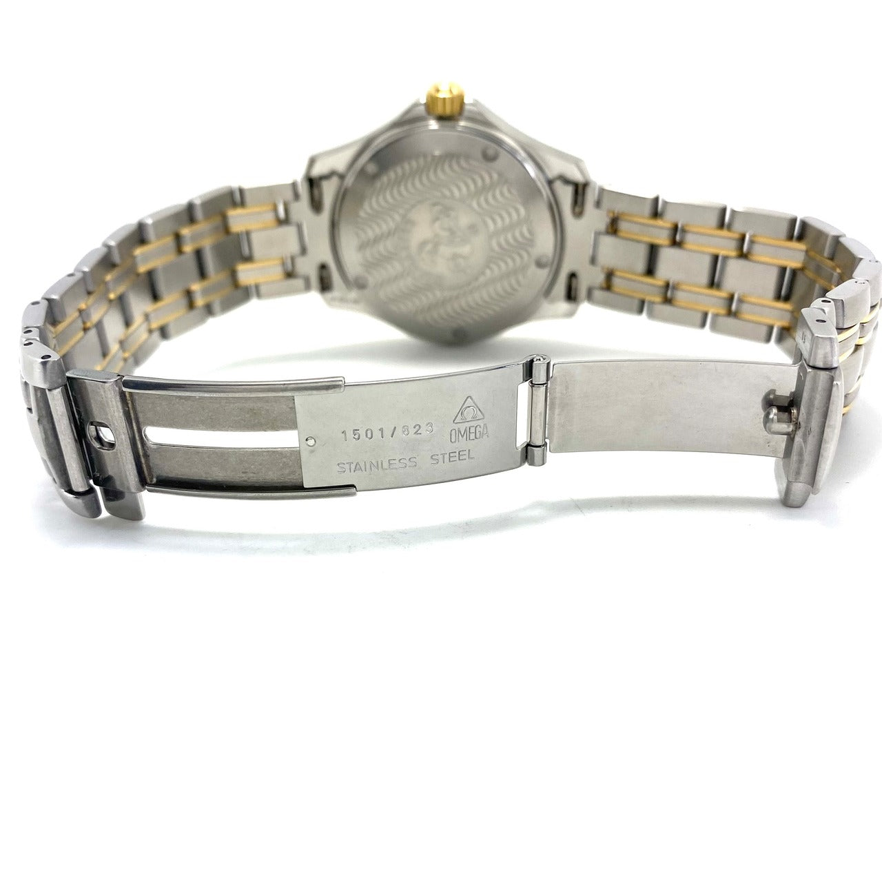 腕時計 メンズ オメガ OMEGA シーマスター120 2311.80 YGベゼル 青 デイト表示 クォーツ 120m防水