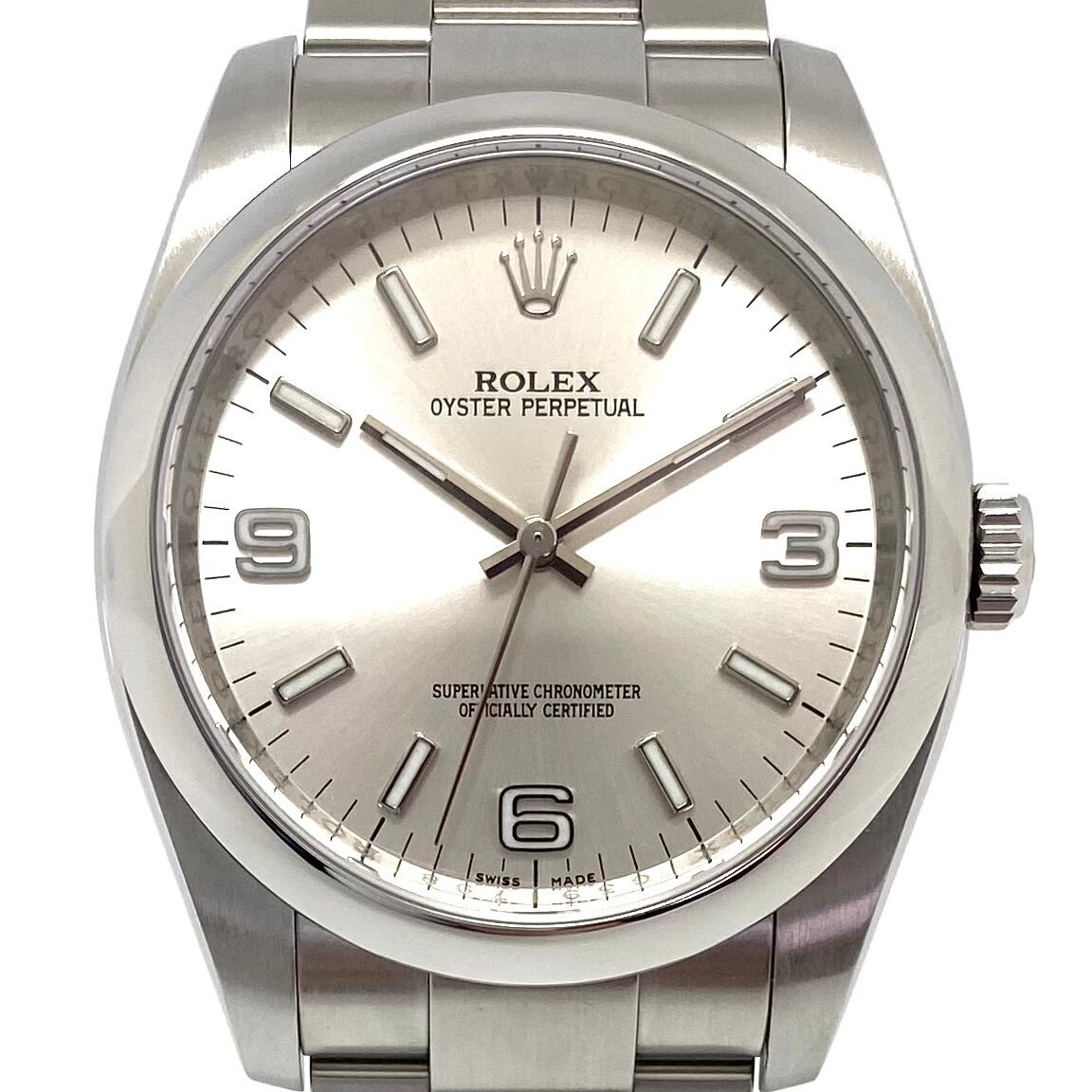 【美品】腕時計 メンズ ロレックス オイスター パーペチュアル 36 116000 自動巻 シルバー 10気圧防水 国内正規品