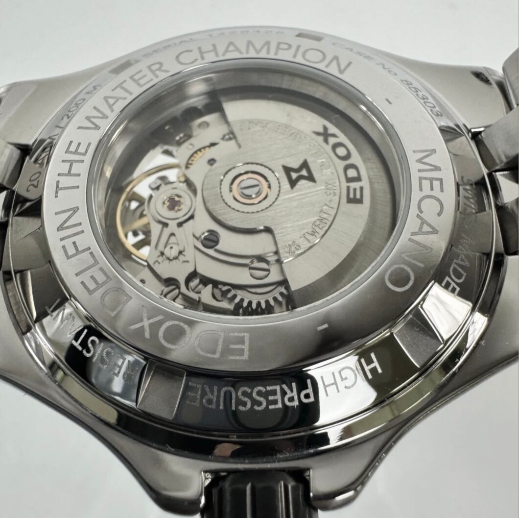 【美品】エドックス　EDOX　デルフィン　オリジナル　メカノ　85303-3NM-NBG　自動巻　スケルトン