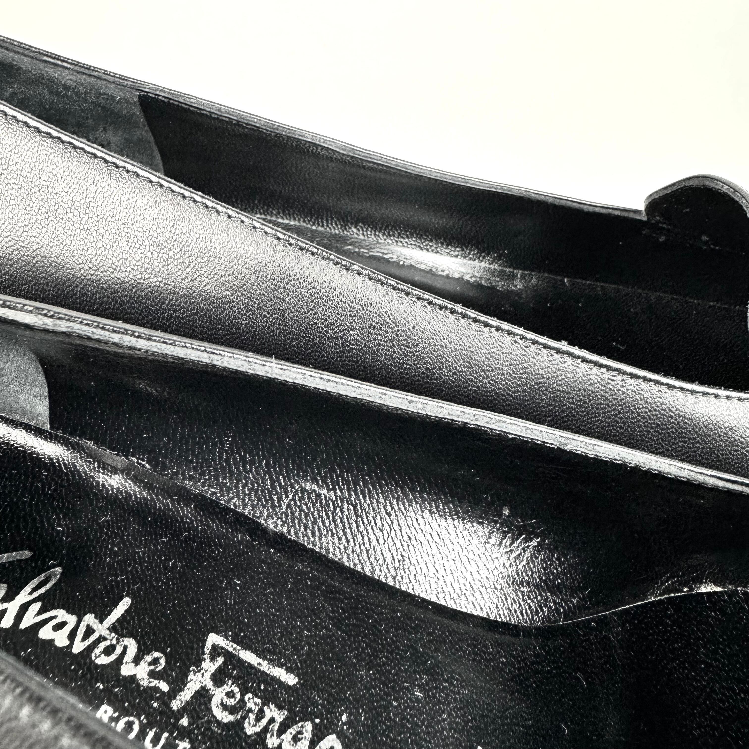 サルヴァトーレフェラガモ　ローファー　ヴァラ　レザー　黒　23.5cm 5D