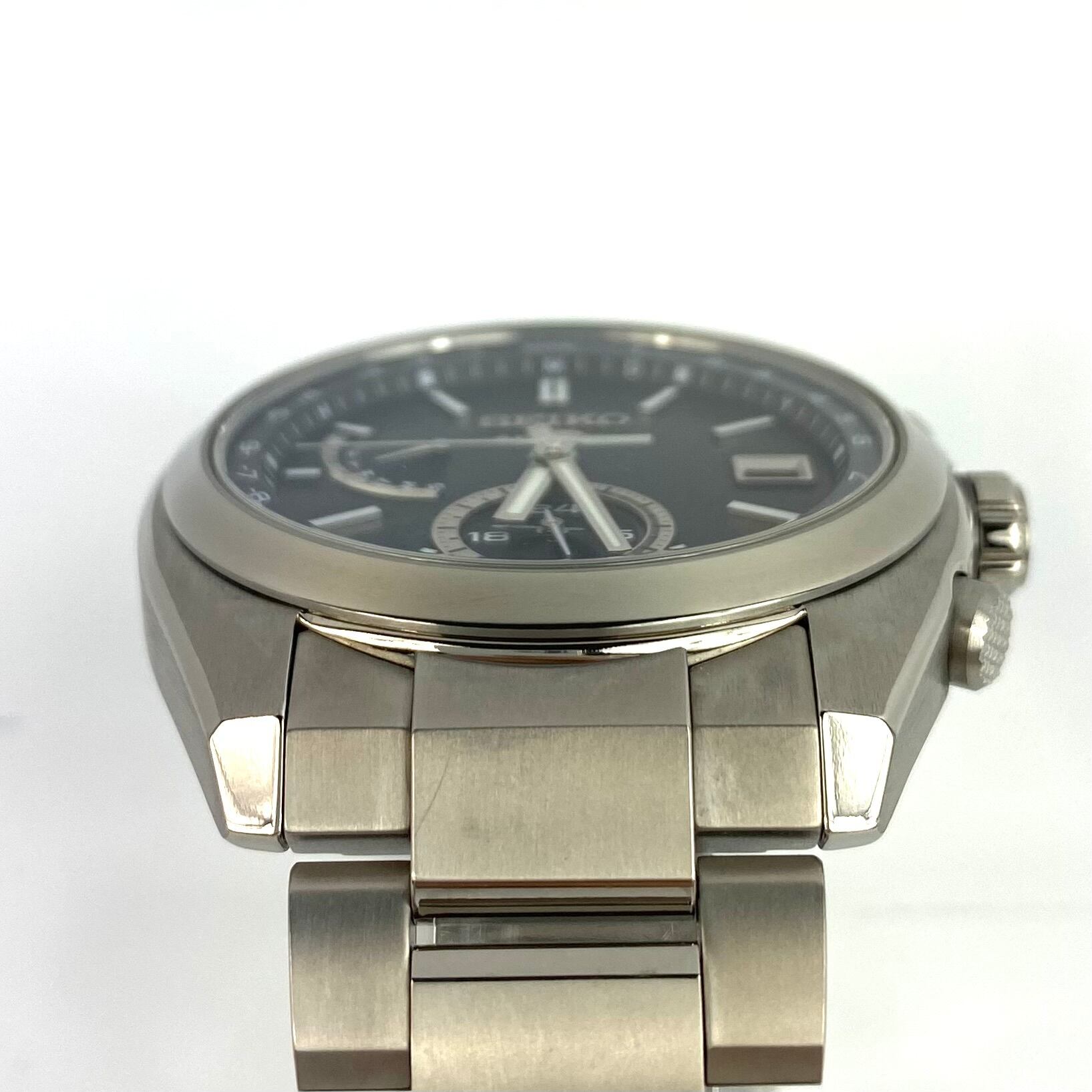 【美品】セイコー　SEIKO　アストロン　ASTRON　SBXY015　8B63-0BA0 　電波ソーラー　チタニウム　黒　デイト表示