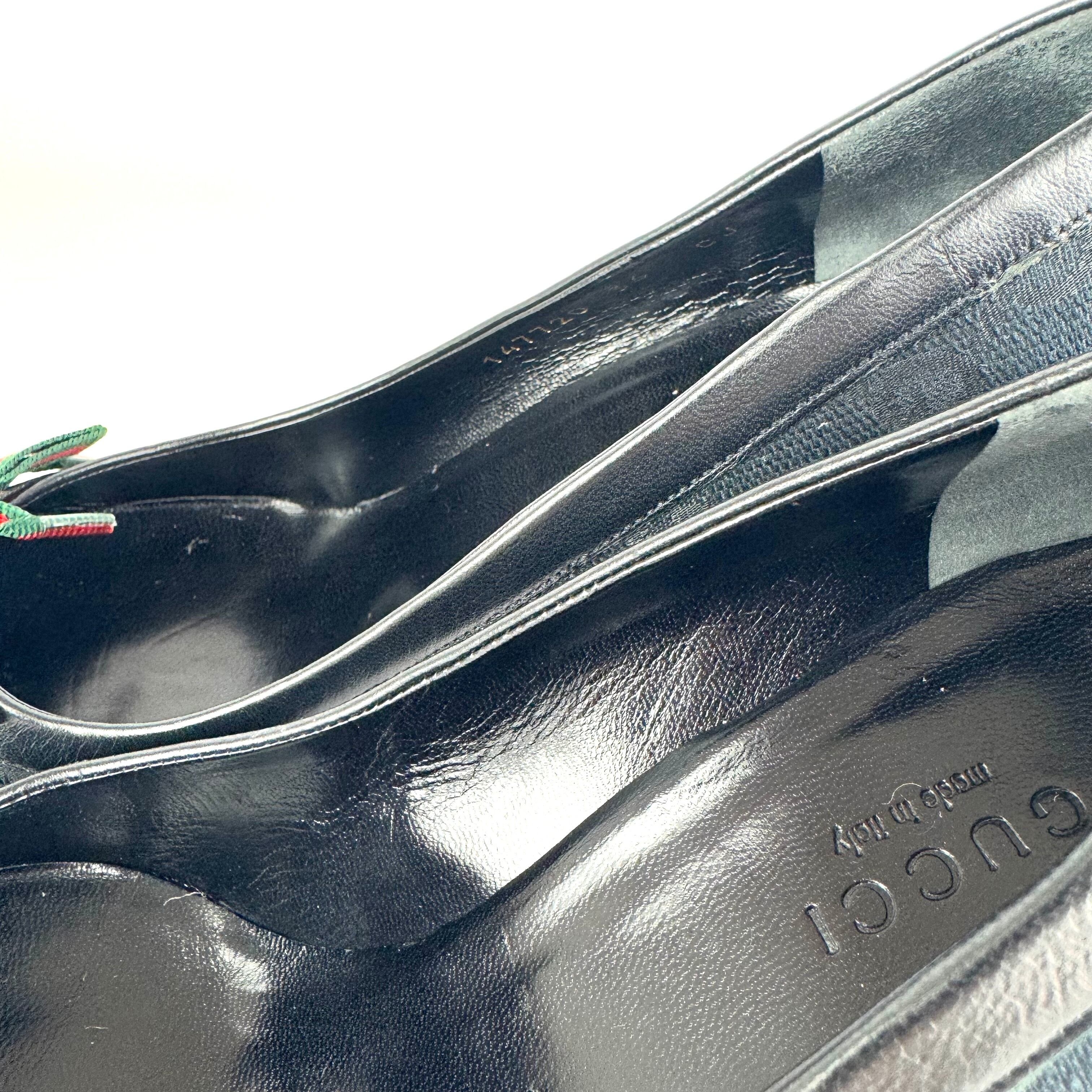 グッチ　GUCCI　パンプス　シェリーライン　リボン　黒　36C　日本サイズ約23cm