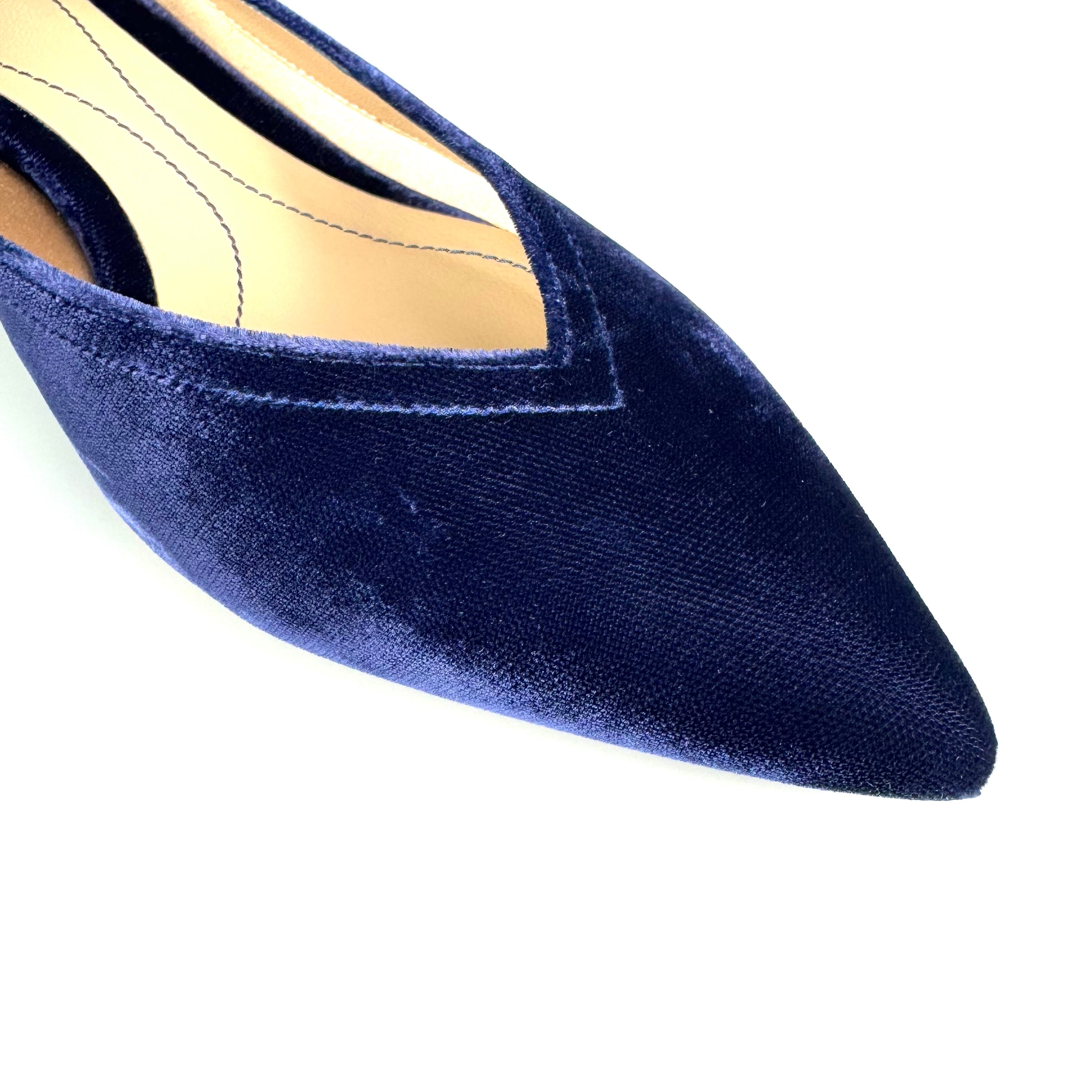 ジョルジオアルマーニ　パンプス　ベロア　ポインテッドトゥ　ネイビー　22.8cm