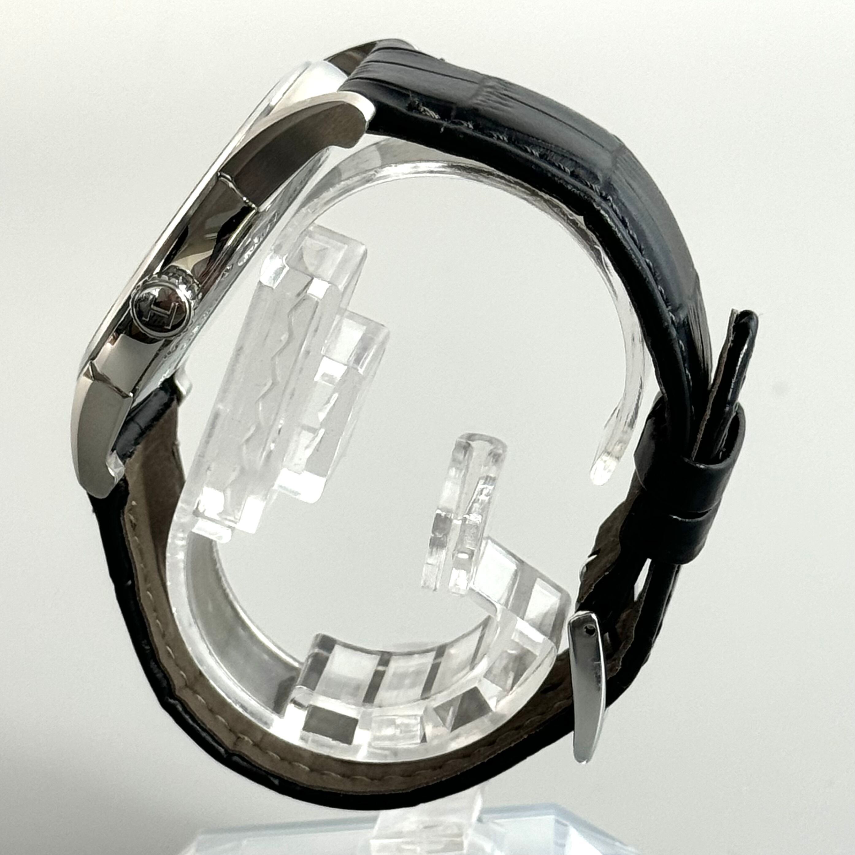 ハミルトン　HAMILTON　ジャズマスター　H385150　自動巻　黒　デイト表示　裏スケ　2針　社外ベルト