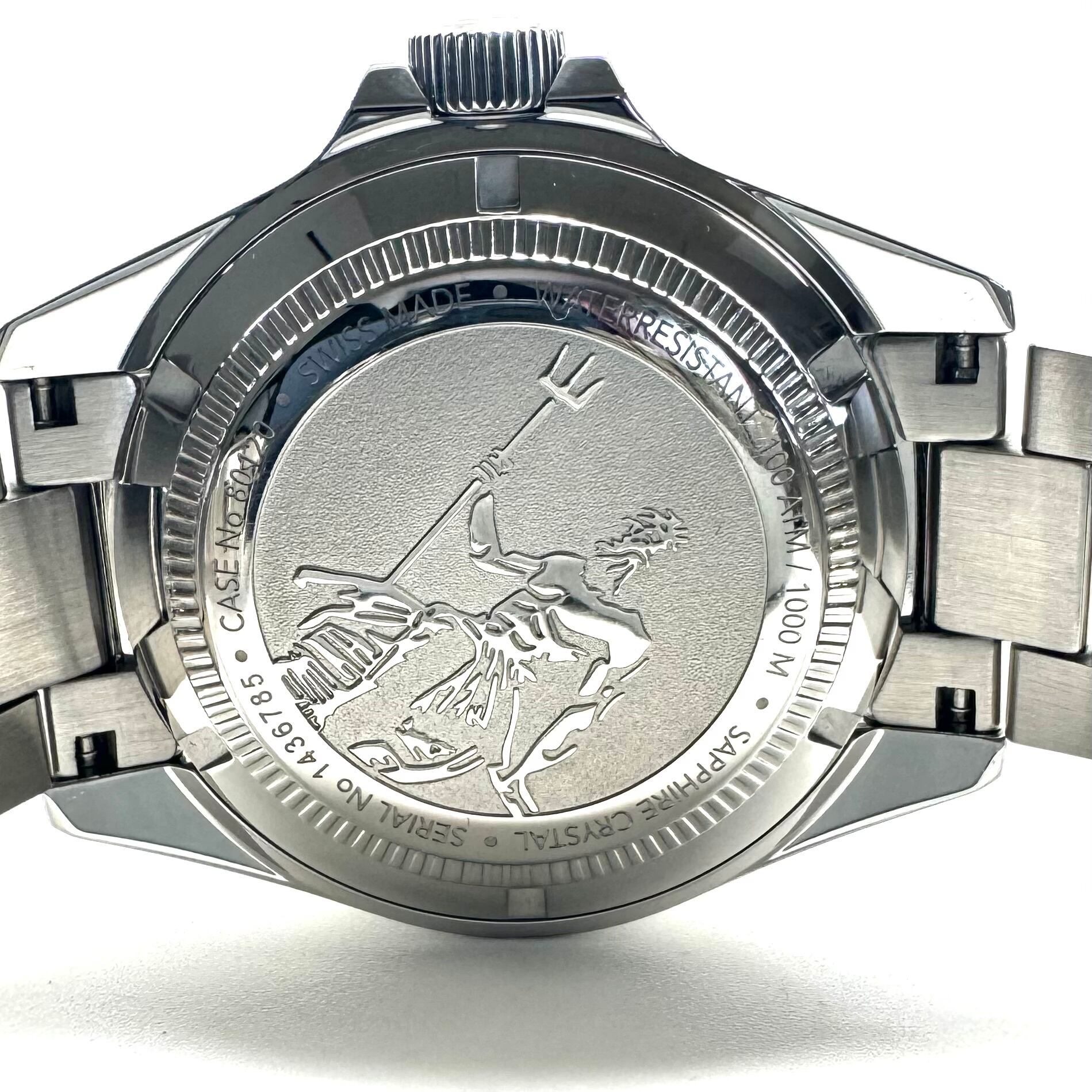 【美品】エドックス　EDOX　スカイダイバー　ネプチュニアン　80120-3NM-VDN　ダイバーズ　自動巻　グリーン　デイト表示　セラミック