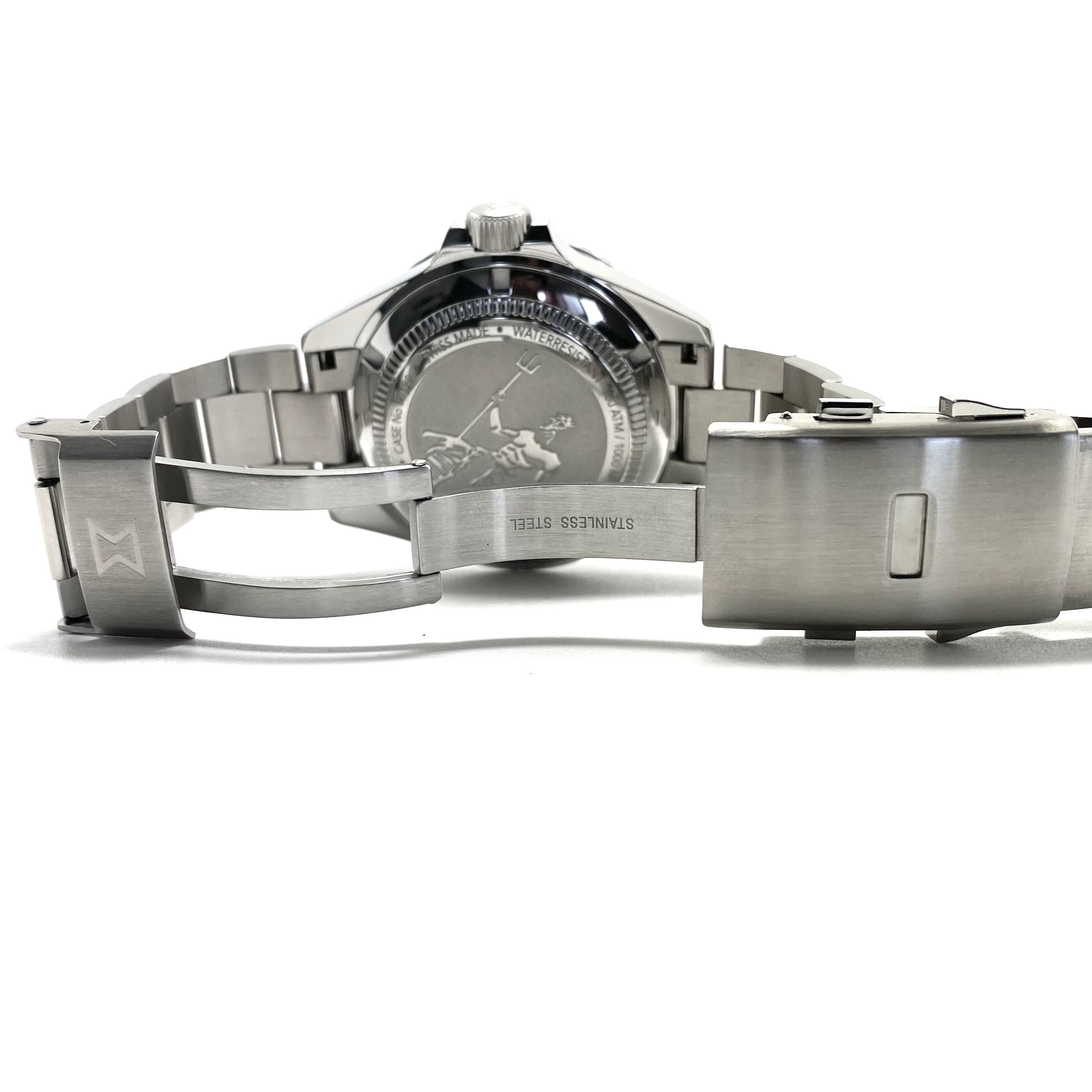 【美品】エドックス　EDOX　スカイダイバー　ネプチュニアン　80120-3NM-VDN　ダイバーズ　自動巻　グリーン　デイト表示　セラミック