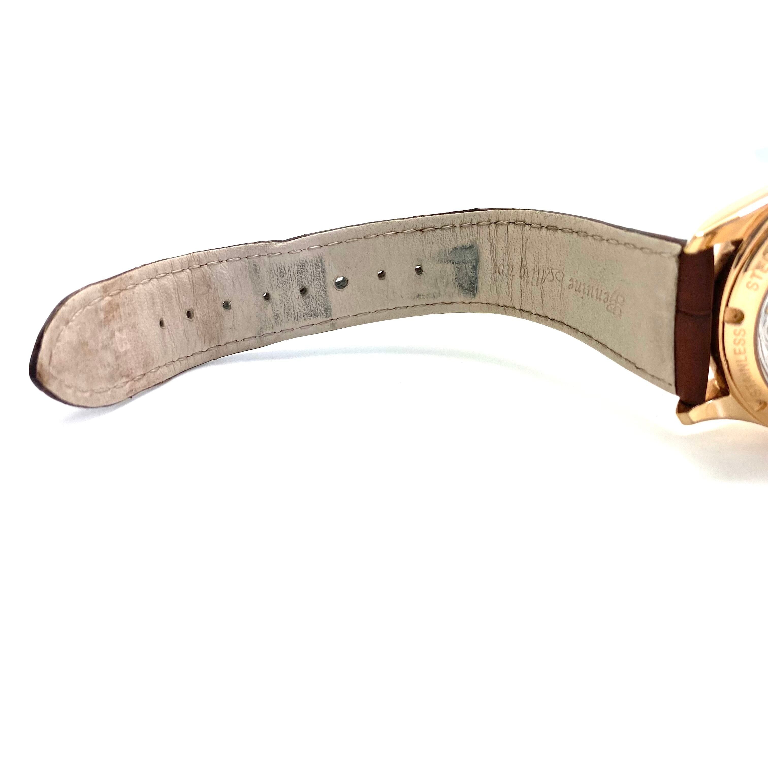 【希少】メモリジン　ナビゲーター　MO1001G　J-866　トゥールビヨン　手巻き　スケルトン　アイボリー　ゴールド　パワーリザーブ　革ベルト