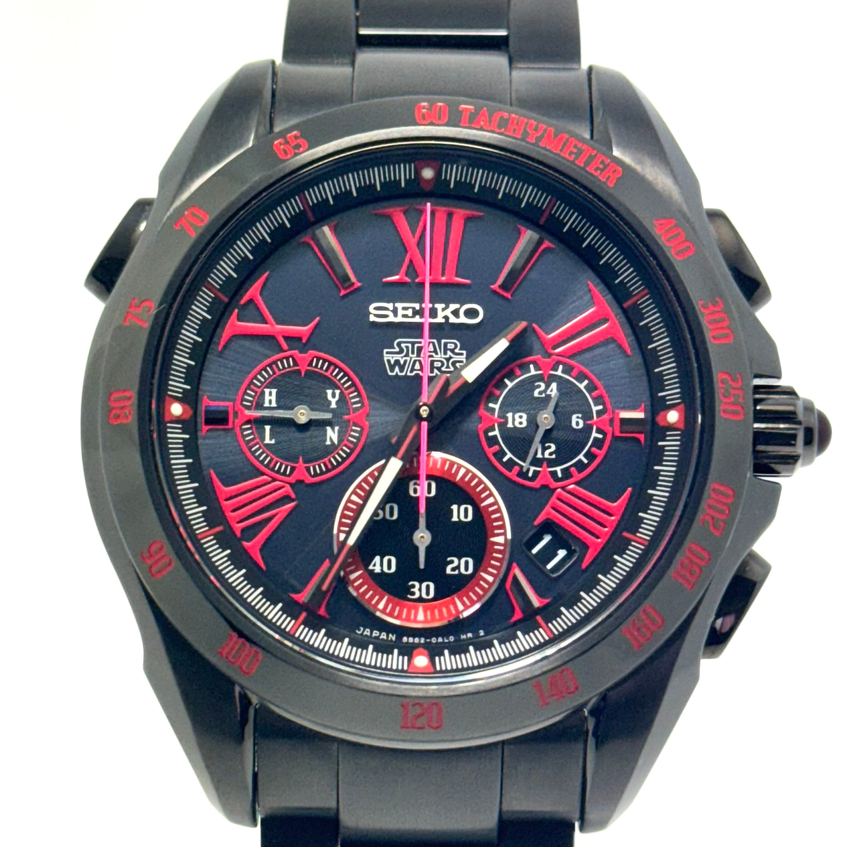 【希少・美品】セイコー　SEIKO　ブライツ　SAGA127　8B82-0AK0　スターウォーズコラボ　ダースモール　限定800本　電波ソーラー　黒　デイト表示　クロノグラフ