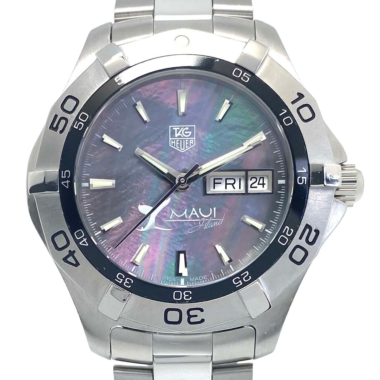 【希少・動作良好】タグホイヤー TAG HEUER アクアレーサー WAF2012.BA0818 マウイ島 限定700本 ダイバーズ 自動巻 ブラックシェル デイデイト表示 300m防水