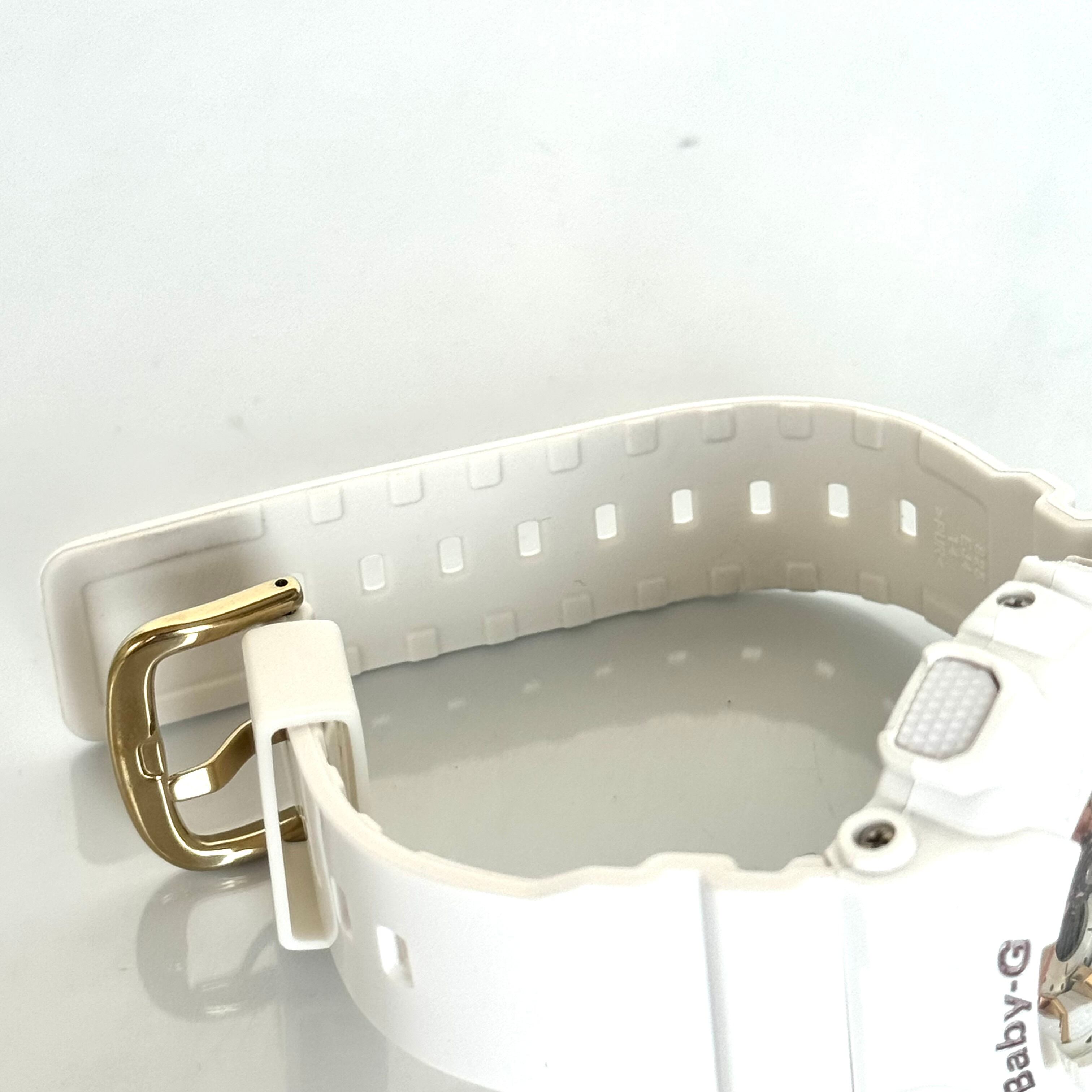 【美品】カシオ　ジーショック　G-SHOCK　BA-110LC　クォーツ　デジアナ　白　ゴールド　樹脂バンド