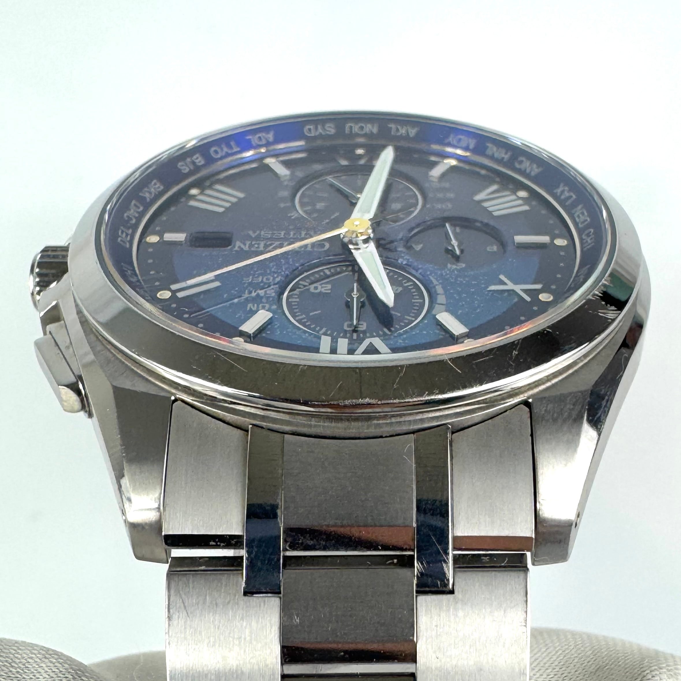 【希少】シチズン　アテッサ　ディアコレクション　AT8240-74L　H800-A1CDW01　電波ソーラー　デイト表示　青　チタニウム　デイト表示　世界限定2200本
