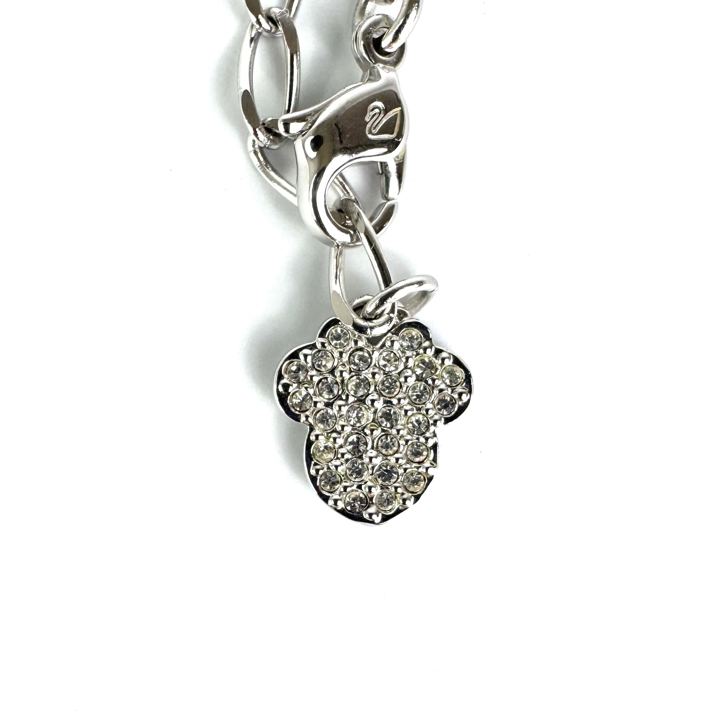 スワロフスキー　ディズニーコラボ　ネックレス　ミニー　ラインストーン　シルバー