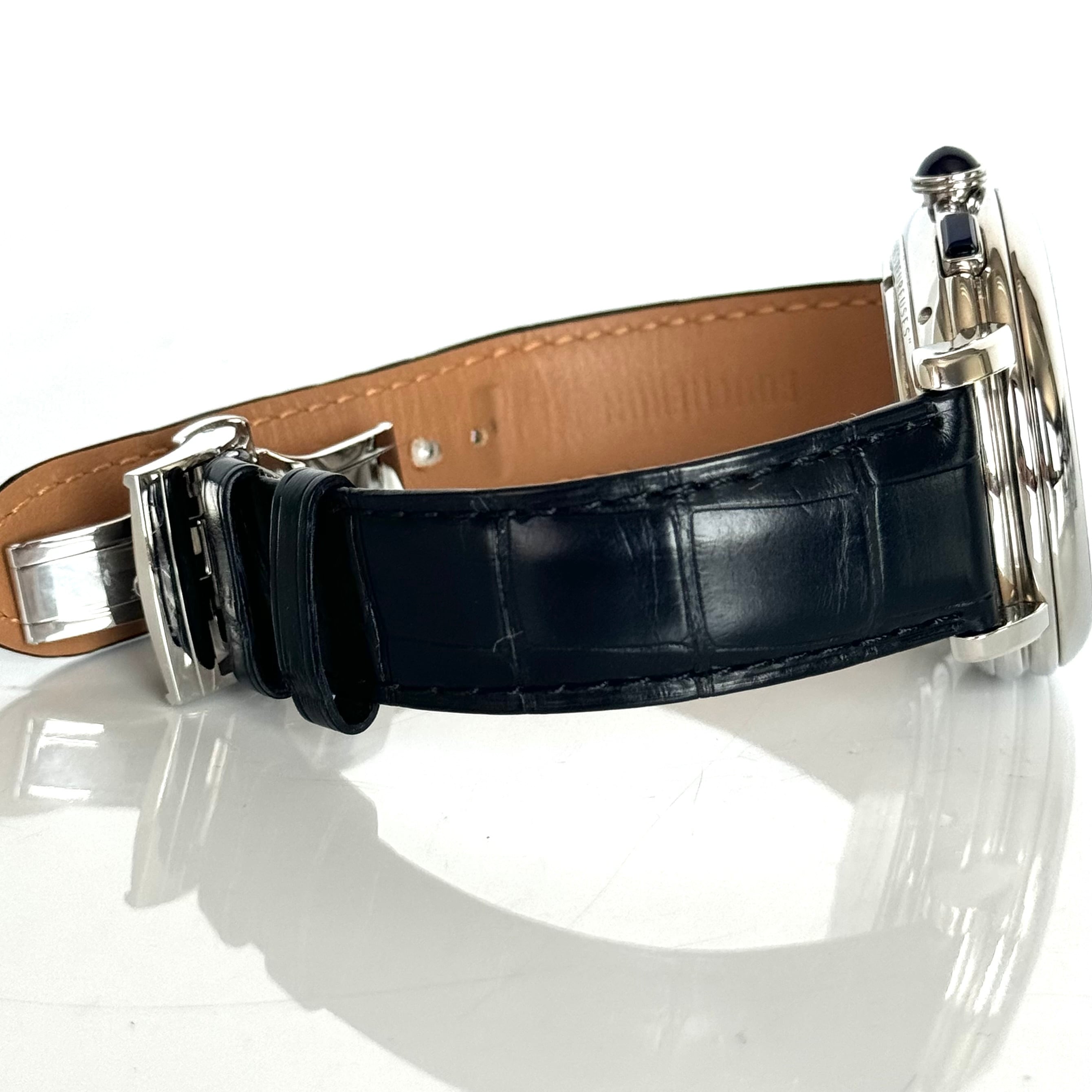 【美品】ブシュロン　エピュール　WA021302　自動巻　黒　クロノグラフ　裏スケ　革ベルト