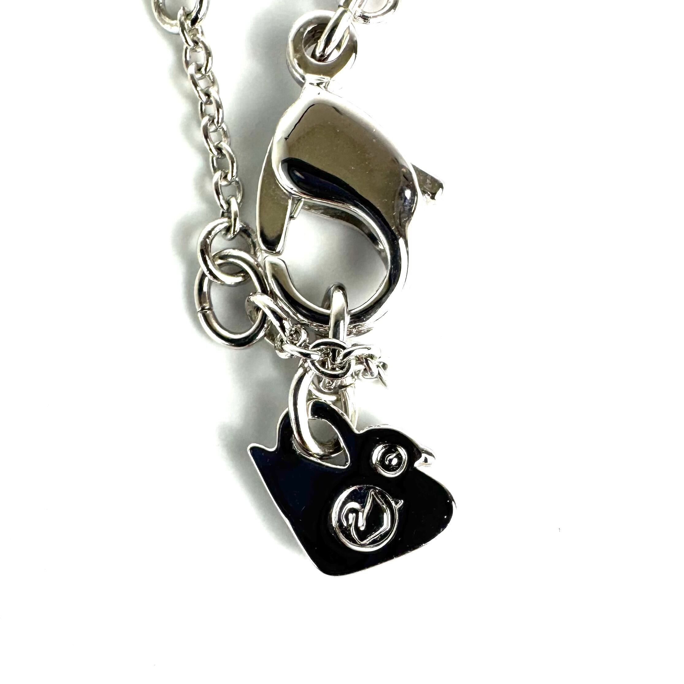 【美品】スワロフスキー　ネックレス　ストーン　パープル　シルバー