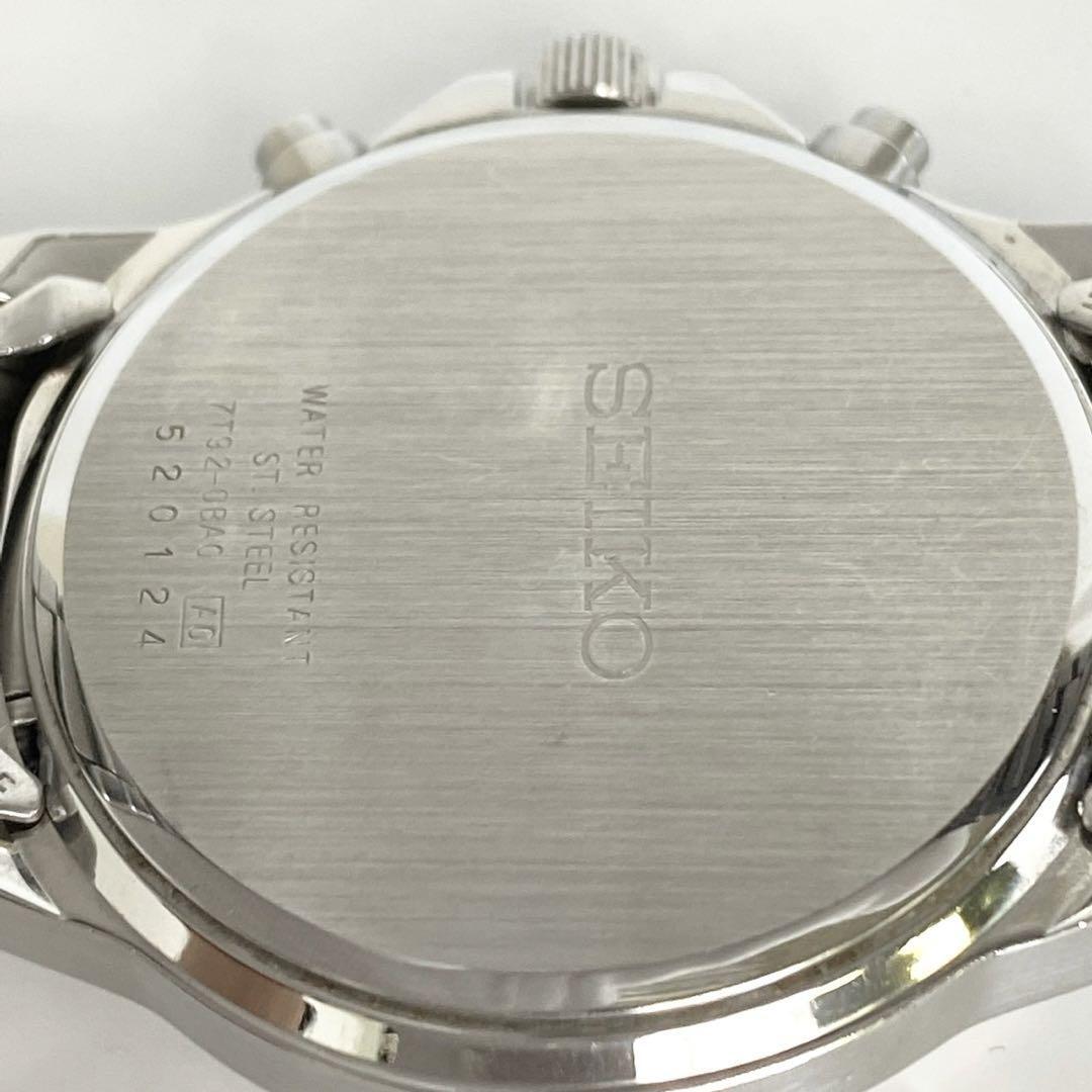 セイコー　クロノグラフ　クォーツ　デイト表示　黒