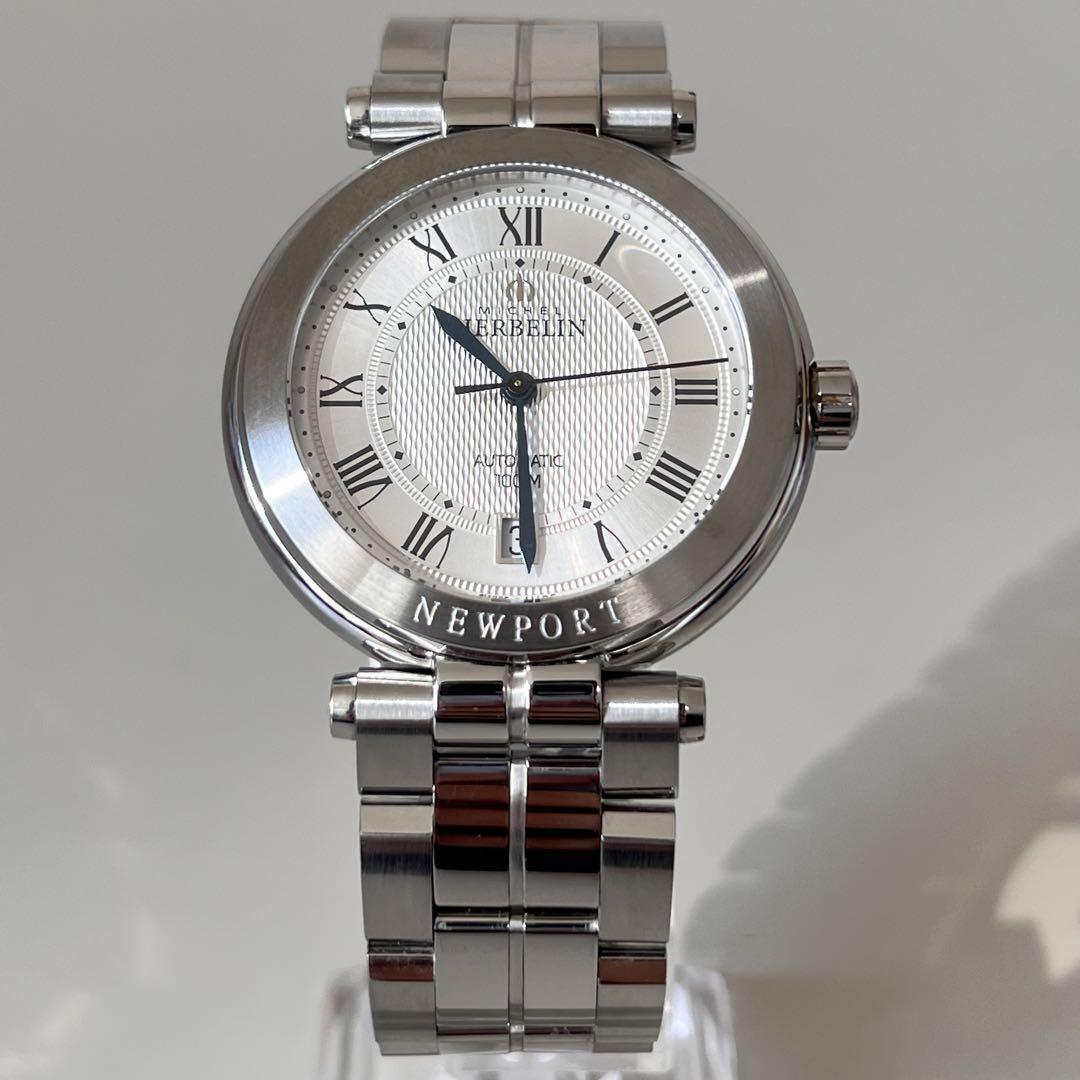 ミッシェルエルブラン　NEWPORT ヨットクラブ　自動巻　裏スケ　ローマ数字　希少