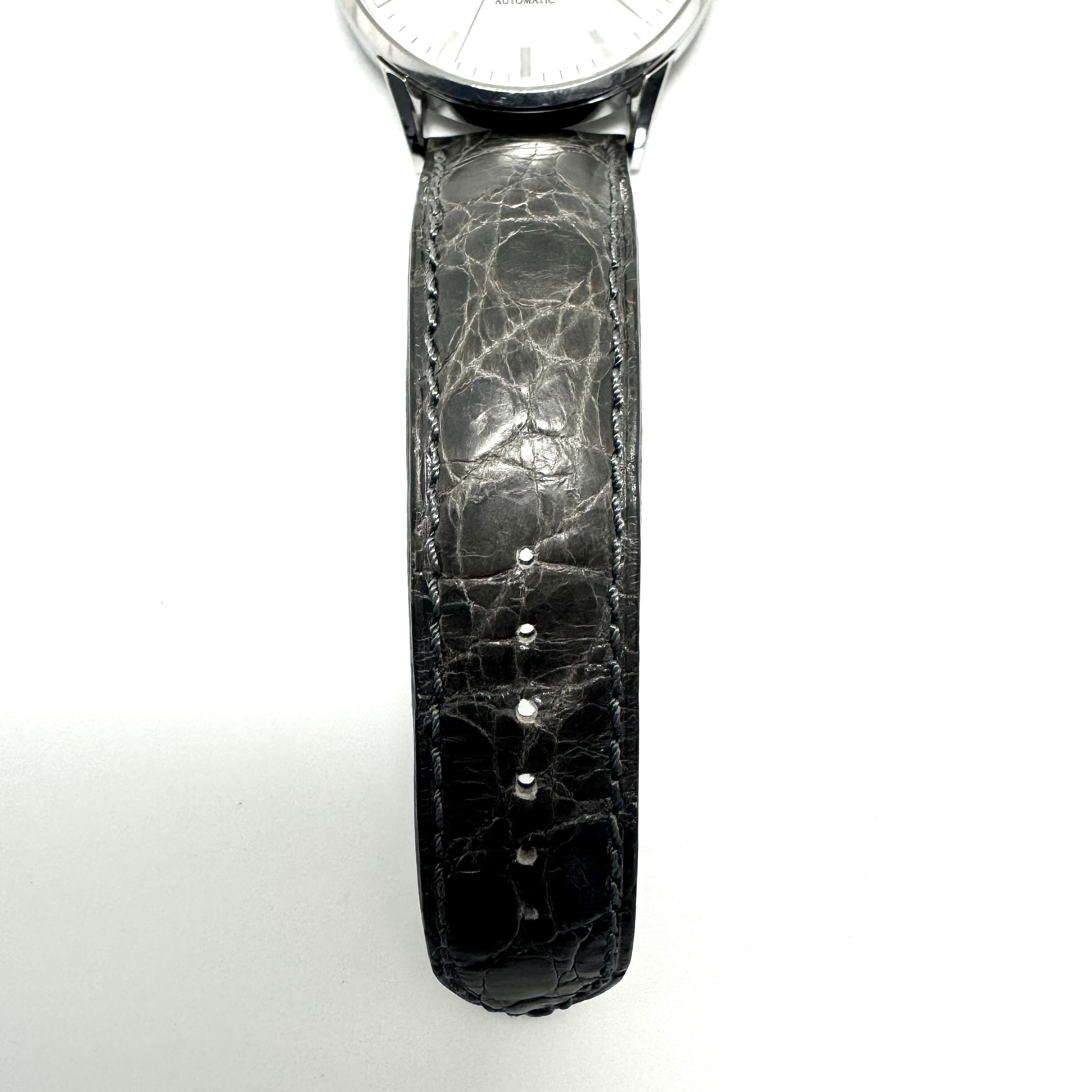 【希少】エドックス　EDOX　85014-3-AIN　レ・ヴォベール　オープンハート　自動巻　シルバー　革ベルト