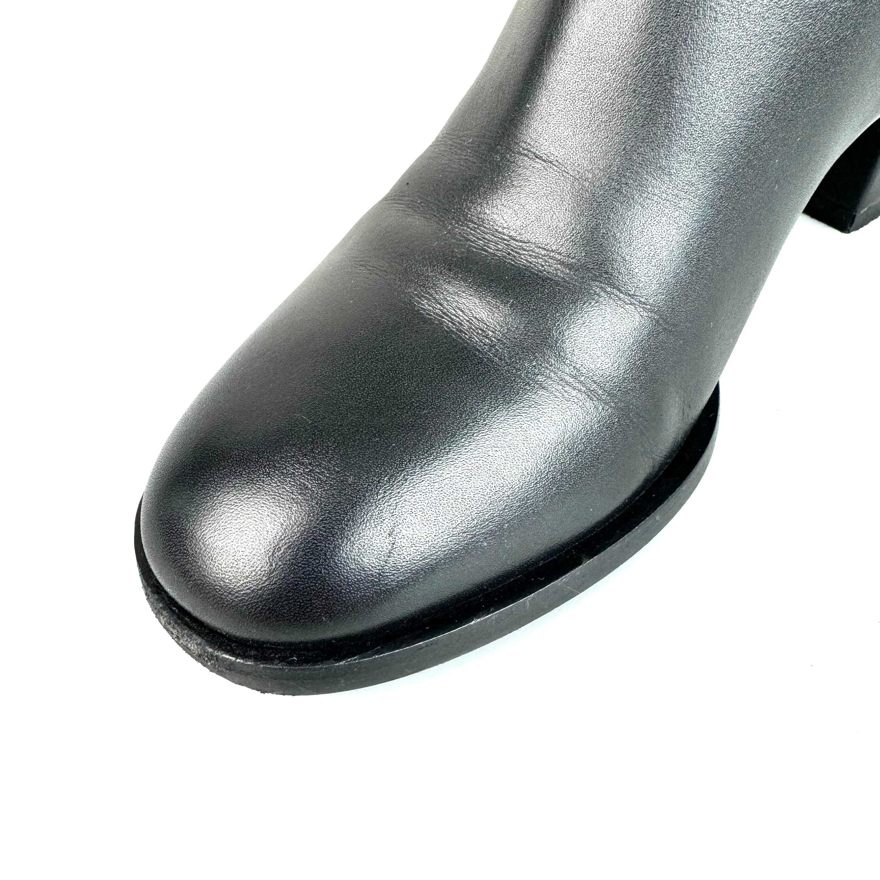 バレンティノガラヴァーニ　ブーツ　Vロゴ　シグネチャー　カーフ　黒　23cm