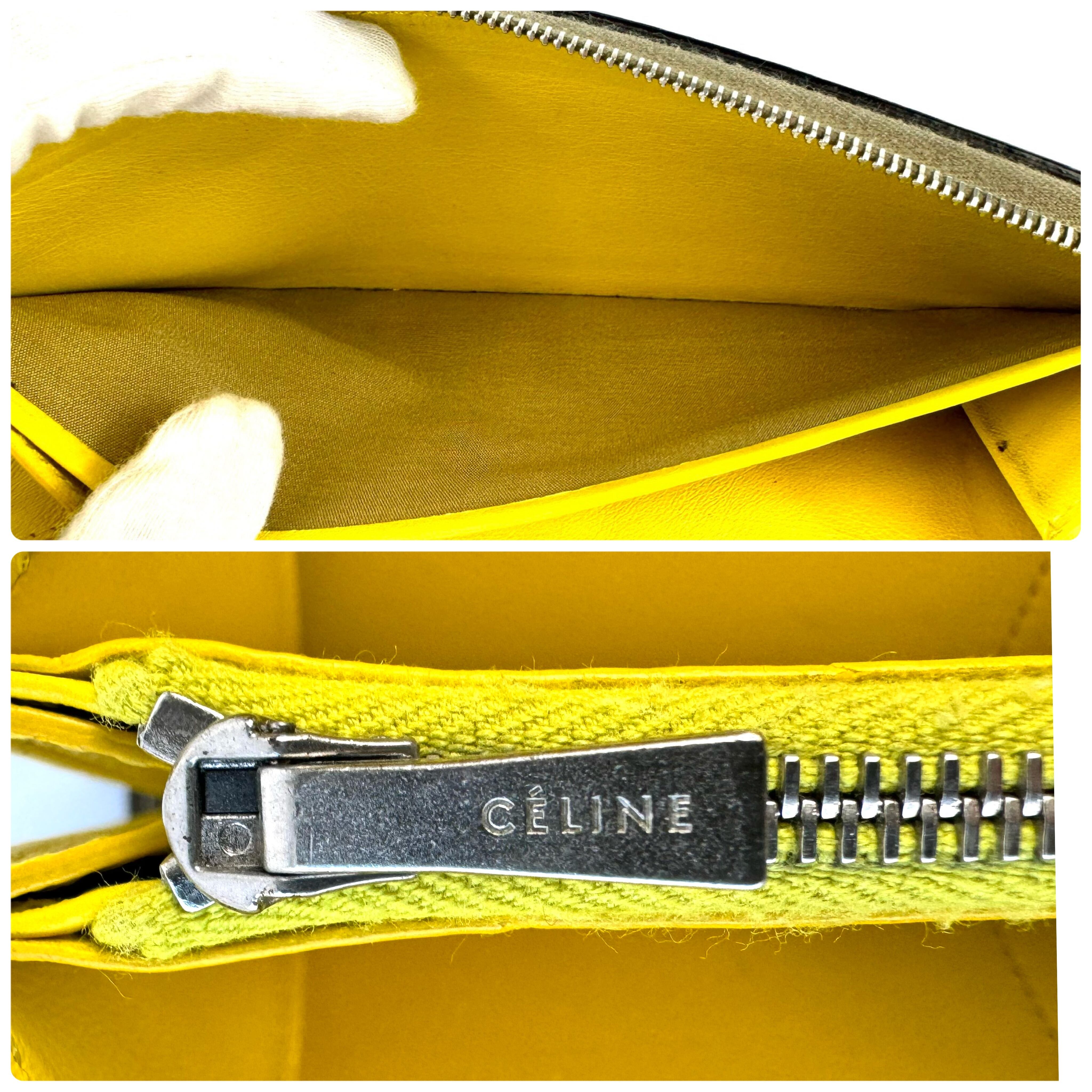 セリーヌ　長財布　ラウンドファスナー　レザー　グレージュ