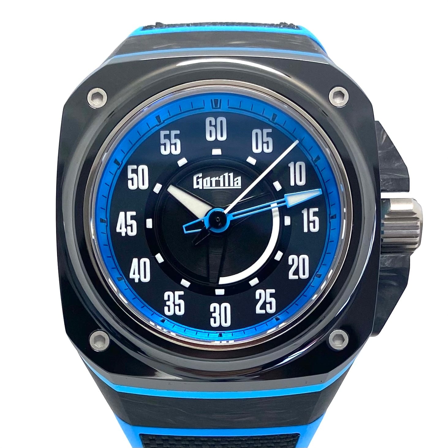 【美品・動作良好】腕時計 メンズ ゴリラ ファストバック ギャラクシーブルー FBY11.1.077 自動巻 青 カーボン チタニウム セラミック ラバー 10気圧防水