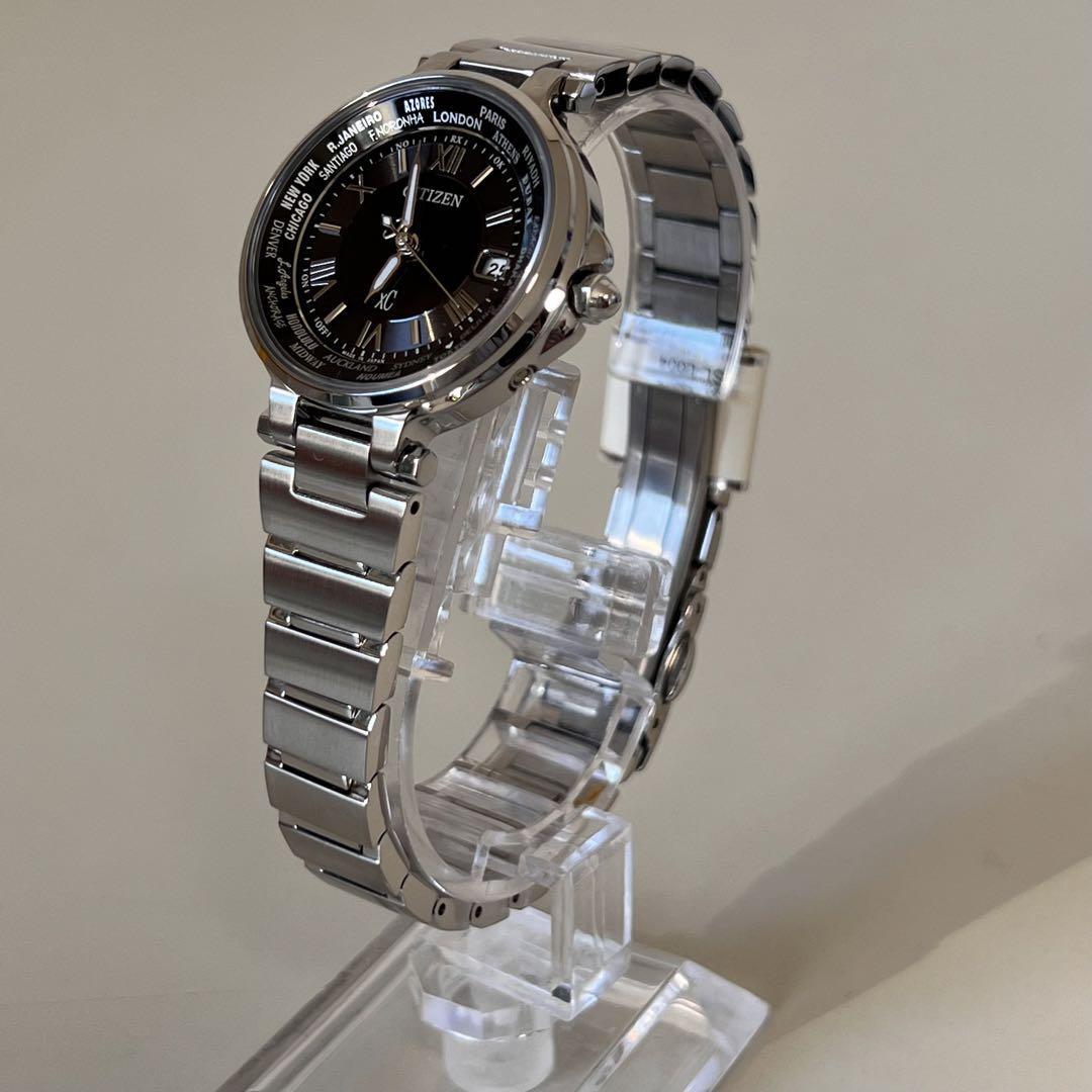 【美品】シチズン　クロスシー　ハッピーフライト　タフソーラー　黒　エコドライブ