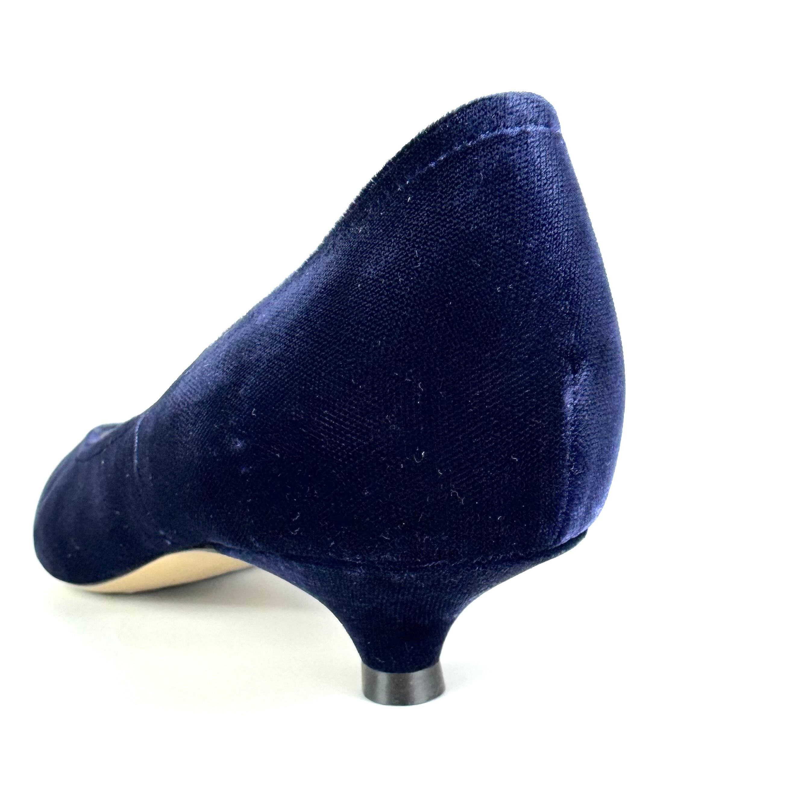 ジョルジオアルマーニ　パンプス　ベロア　ポインテッドトゥ　ネイビー　22.8cm