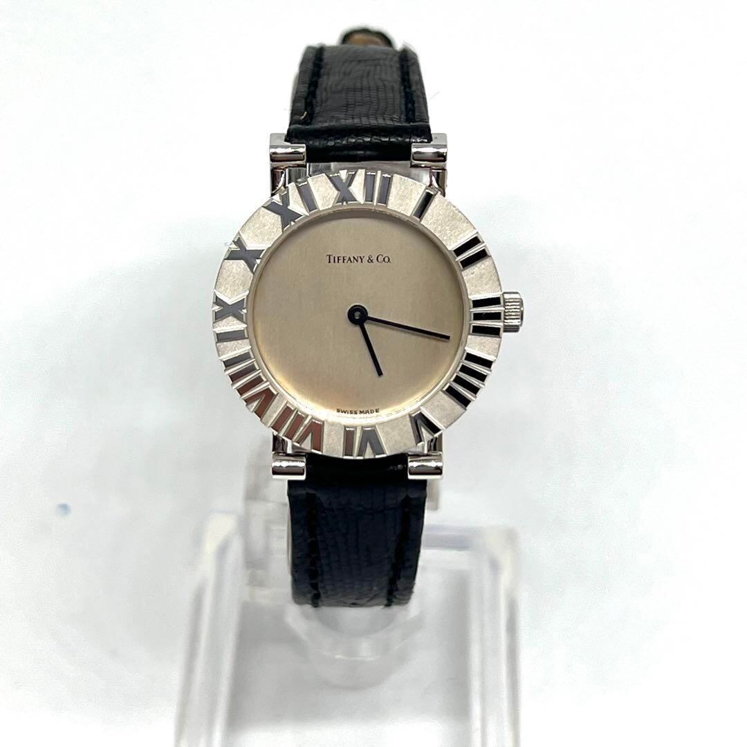 ティファニー　アトラス　クォーツ　シルバー　2針　革ベルト