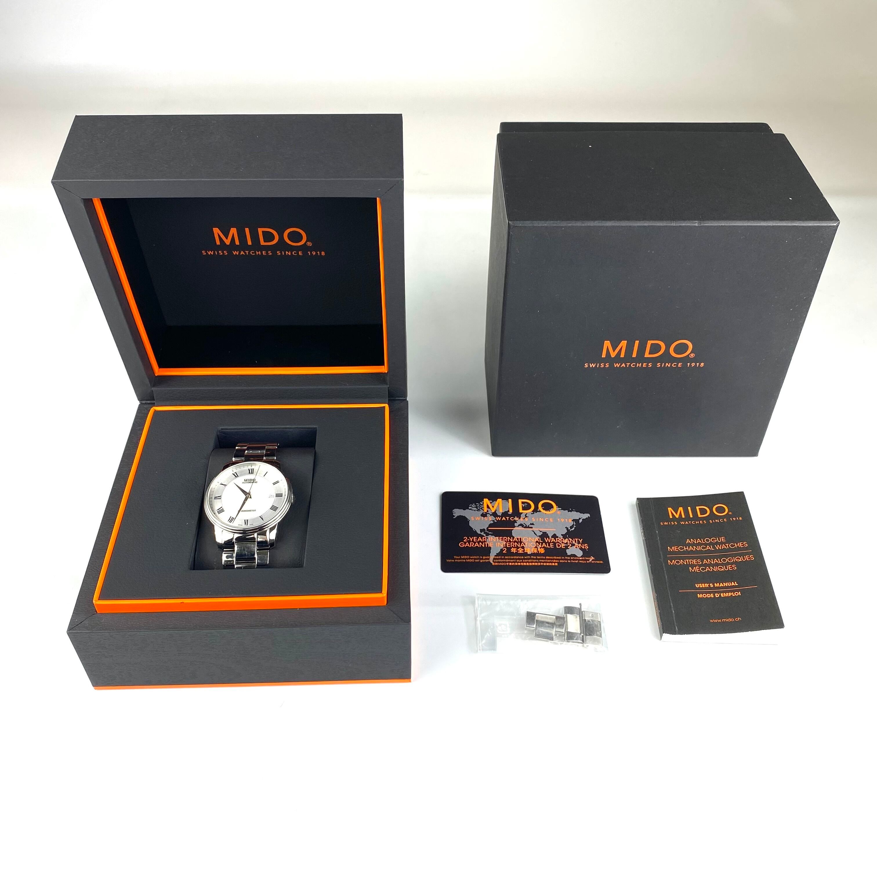 【美品】ミドー　MIDO　バロンチェッリ　M010408A　自動巻　デイト表示　裏スケ　シルバー