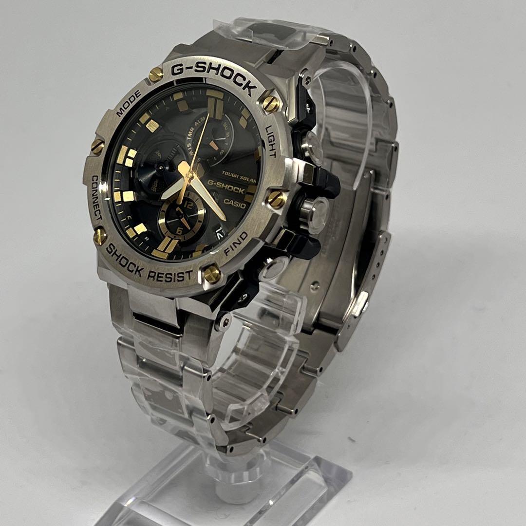 カシオ　Gショック　G-STEEL　タフソーラー　黒　スマホリンク