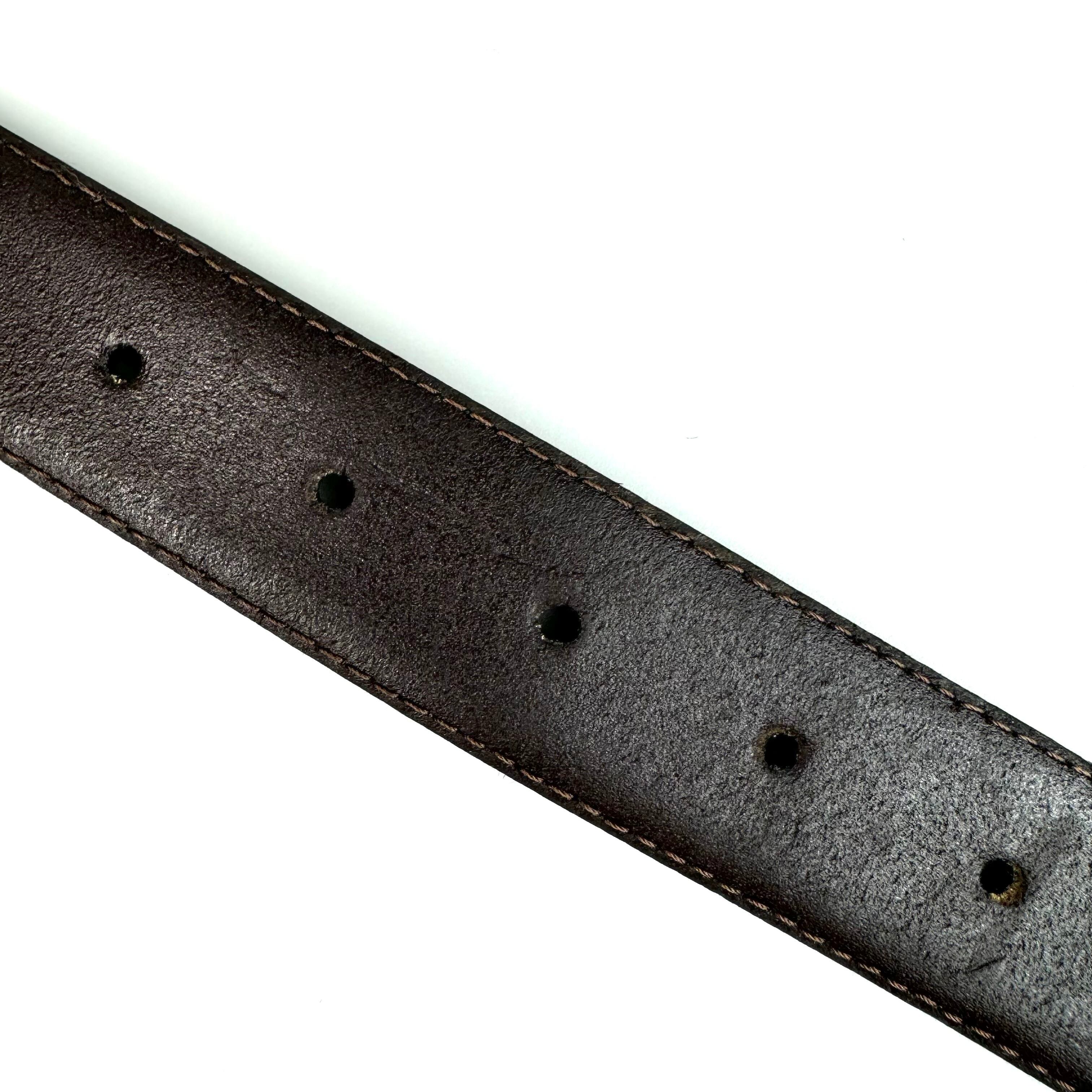 ダンヒル　ベルト　ロゴ　シルバー金具　レザー　黒