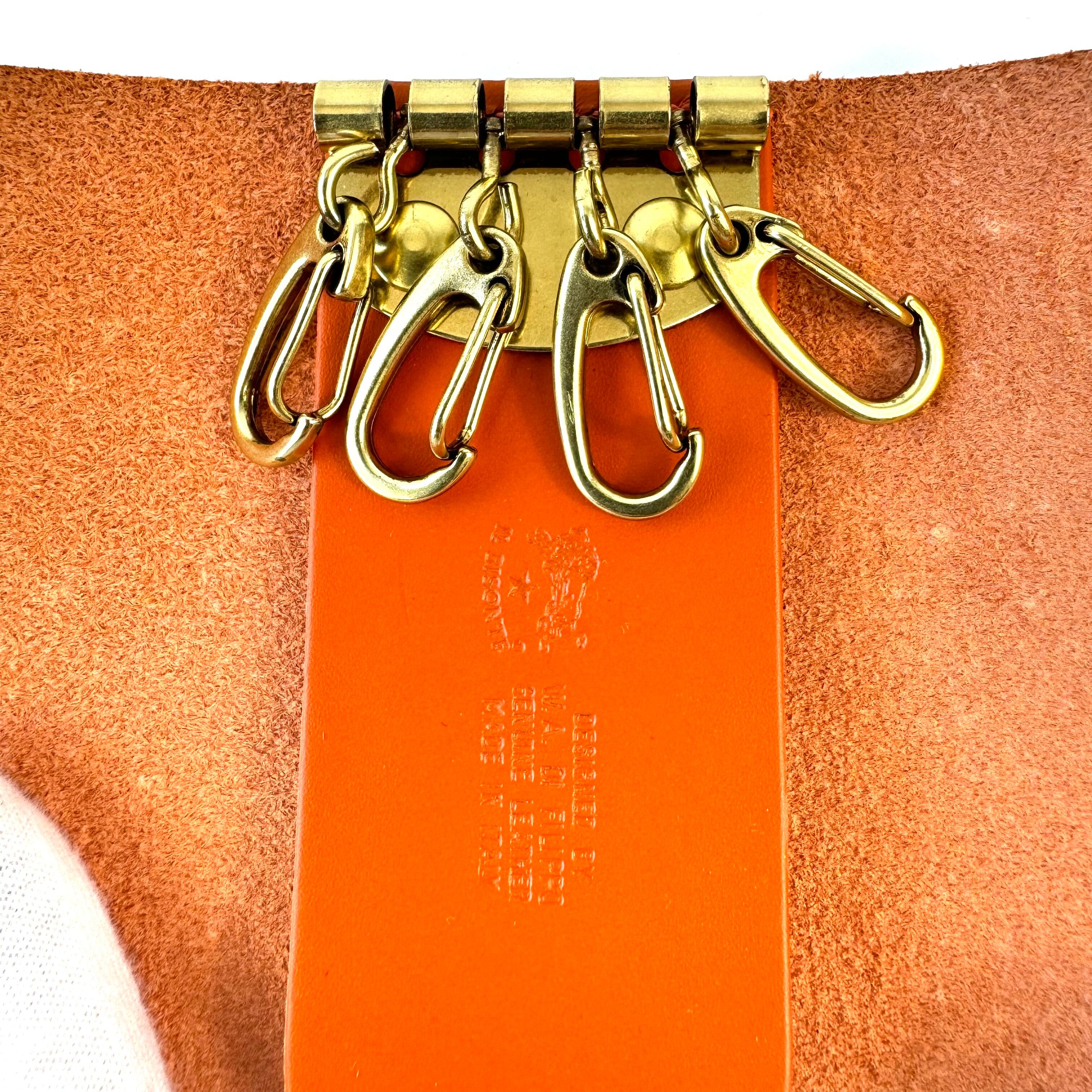 【美品】イルビゾンテ　キーケース　水牛ロゴ　4連　レザー　ブラウン