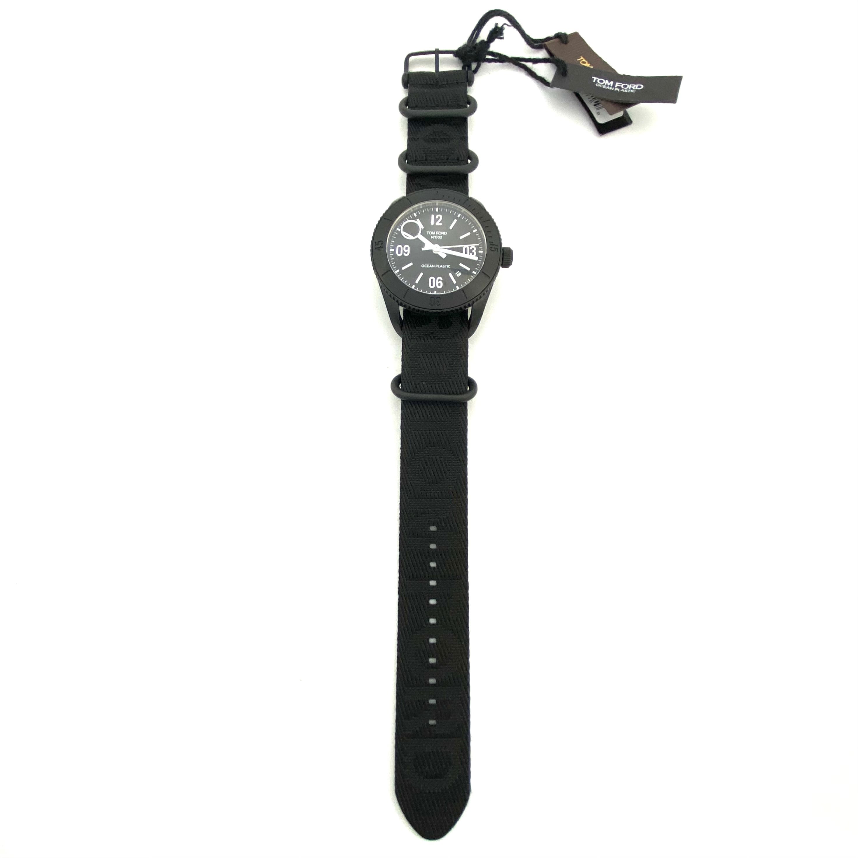 【ほぼ未使用】トムフォード　TOM FORD　オーシャンプラスチック　スポーツ　N.002　TFT002030　自動巻　黒