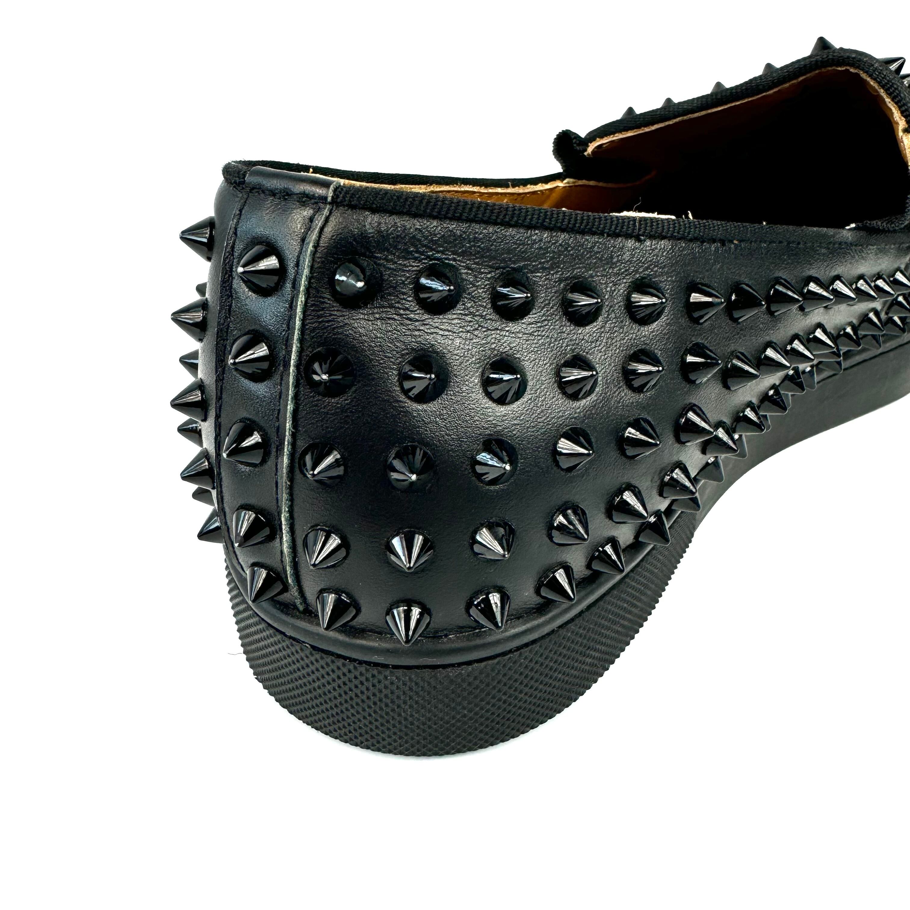 クリスチャンルブタン　スニーカー　ローラーボート　スタッズ　レザー　黒　27cm