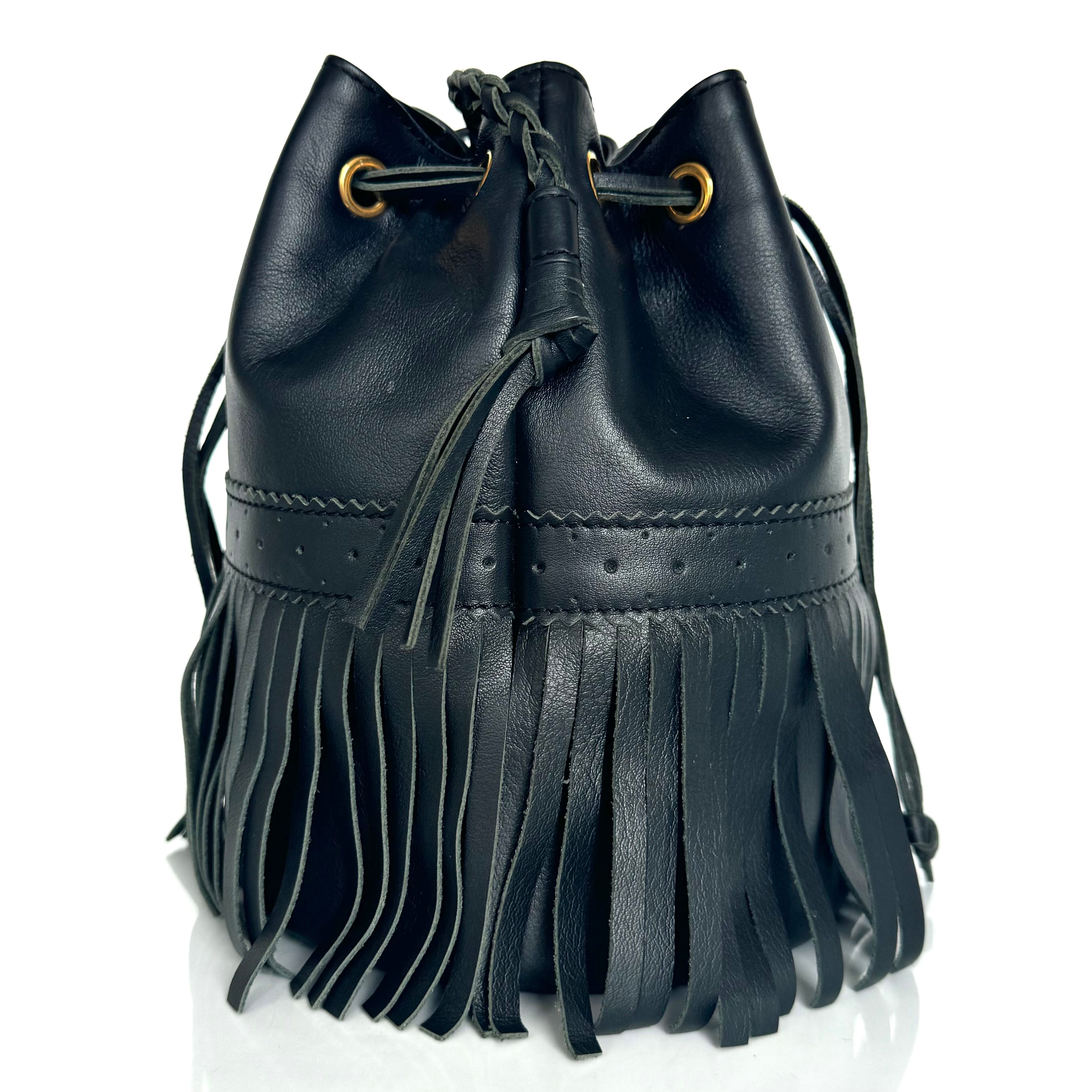 J＆M デビットソン　カーニバル　ミディアム　2WAYバッグ　ショルダーバッグ　ハンドバッグ　フリンジ　レザー　黒