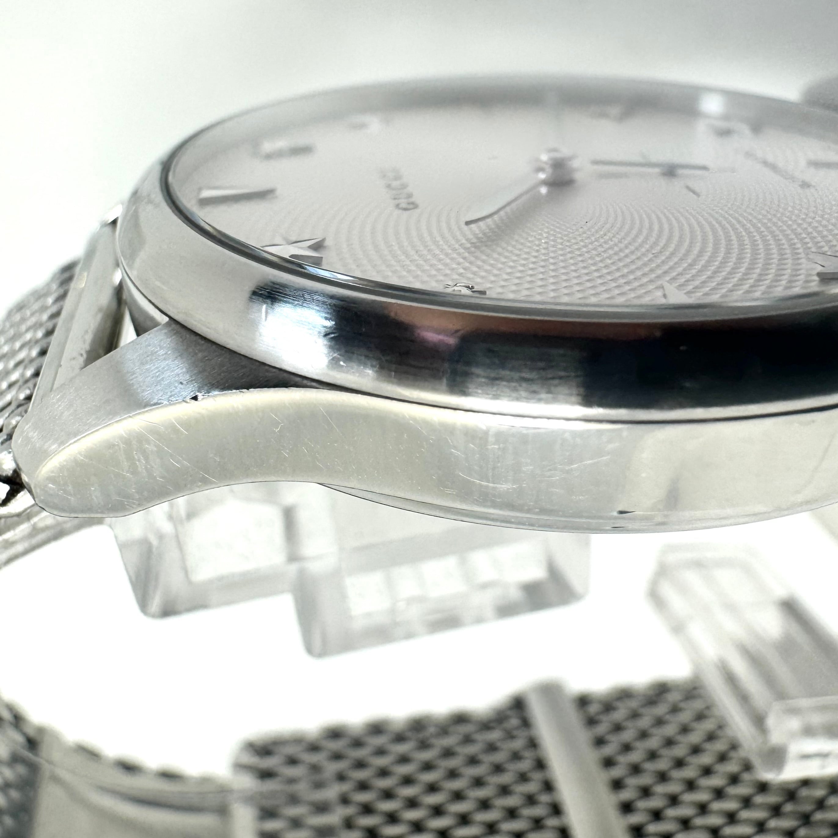 【動作良好】腕時計 メンズ グッチ GUCCI Gタイムレス 126.3 YA126330 自動巻 蜂 ビー シルバー 裏スケ スモールセコンド