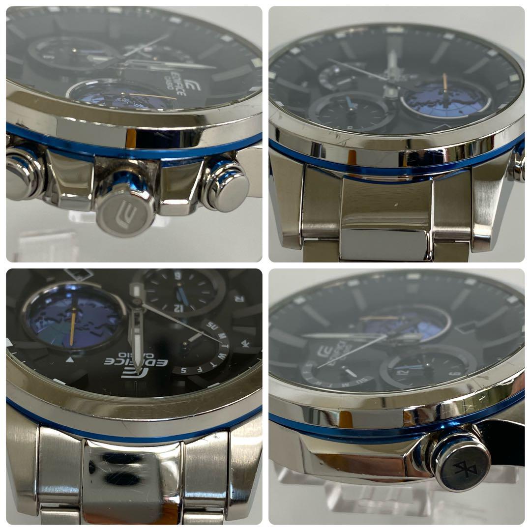 カシオ　エディフィス　電波ソーラー　黒　デイト表示　Bluetooth