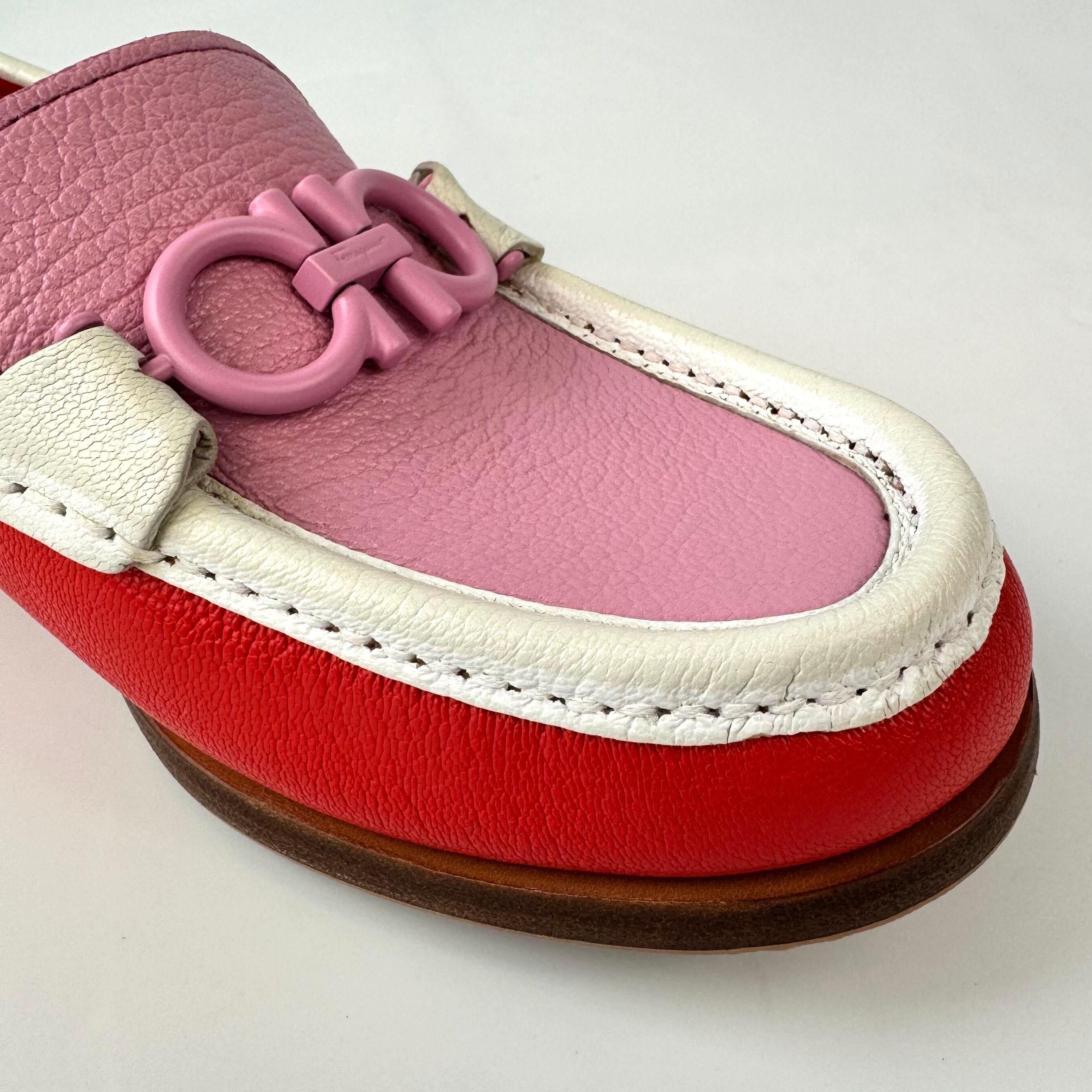 【美品】サルヴァトーレフェラガモ　ローファー　2022年限定モデル　ガンチーニ　ピンク　マルチカラー　23cm