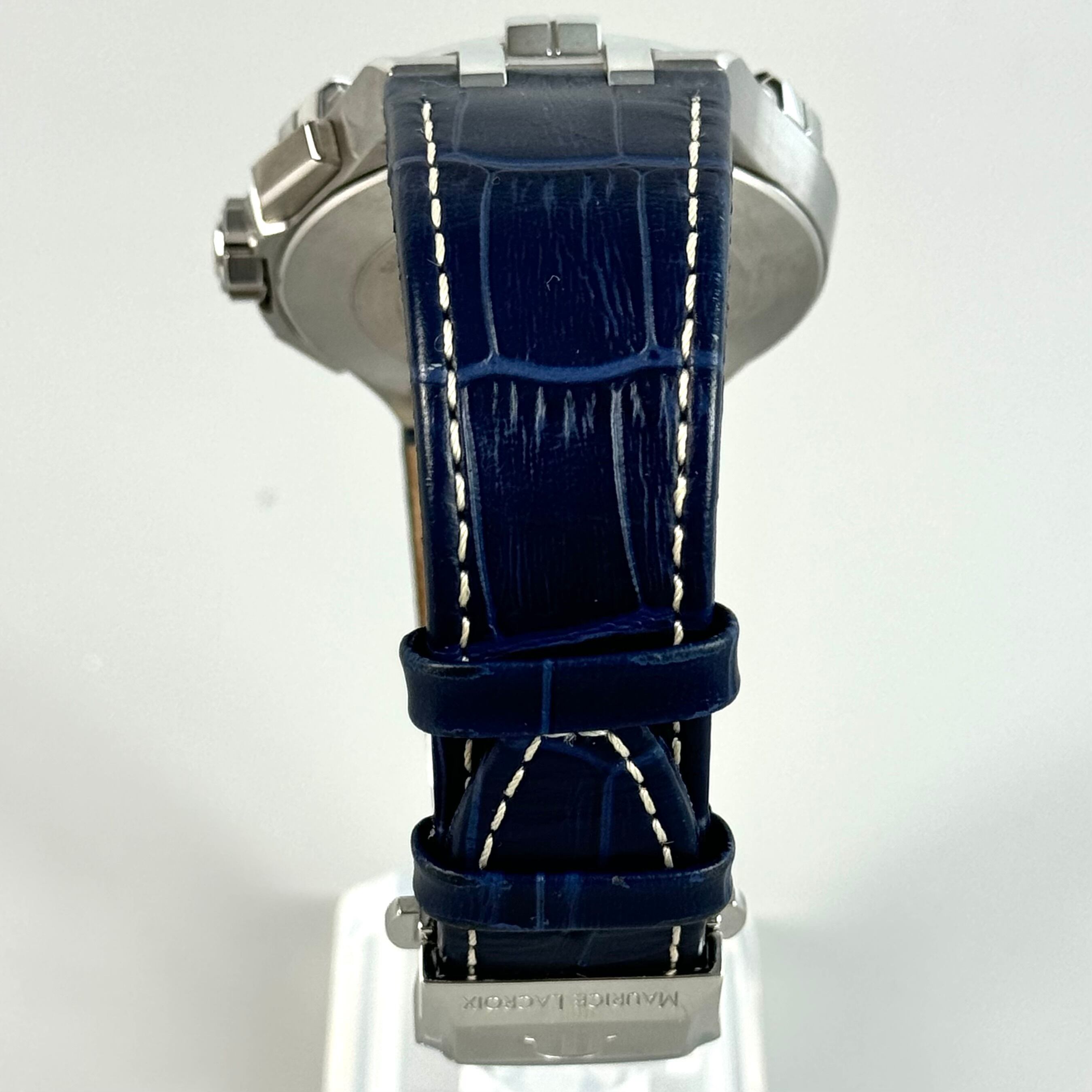 モーリスラクロア　MAURICE LACROIX　アイコン　AI1018　クォーツ　クロノグラフ　シルバー　革ベルト　デイト表示