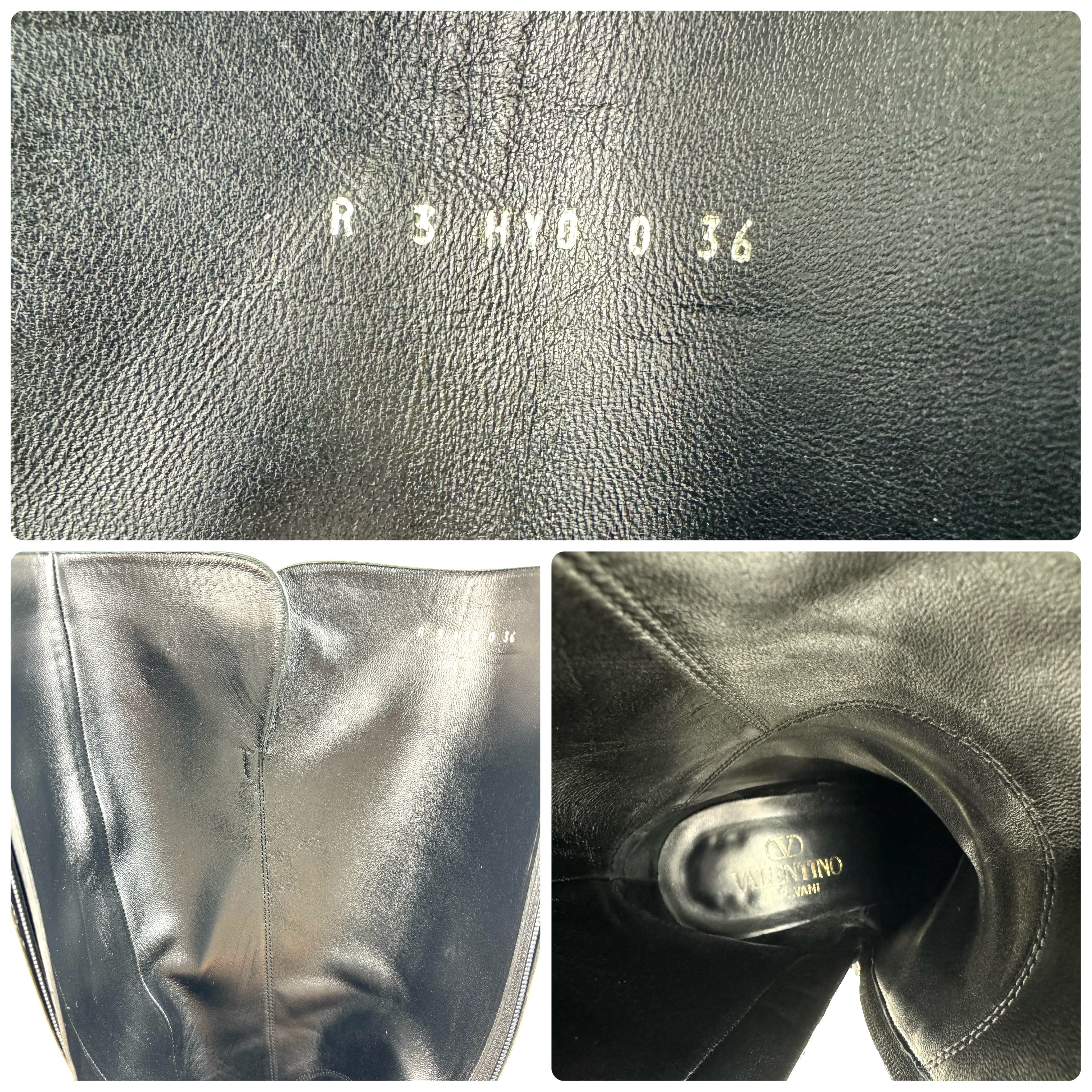 バレンティノガラヴァーニ　ブーツ　Vロゴ　シグネチャー　カーフ　黒　23cm