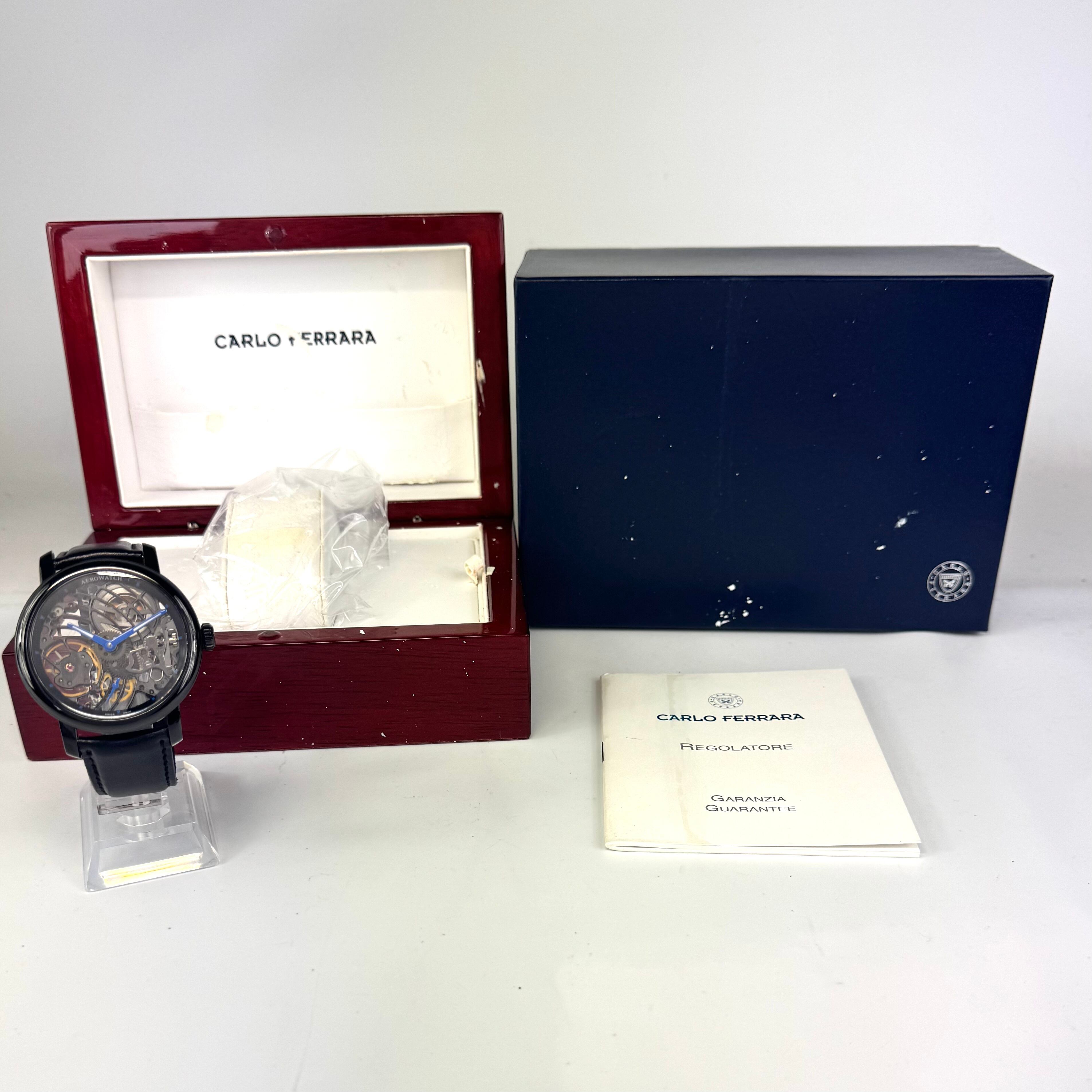 【希少】アエロウォッチ　AEROWATCH　スケルトンCobweb　A50931NO09　ユニタス6498　手巻き　フルスケルトン　革ベルト