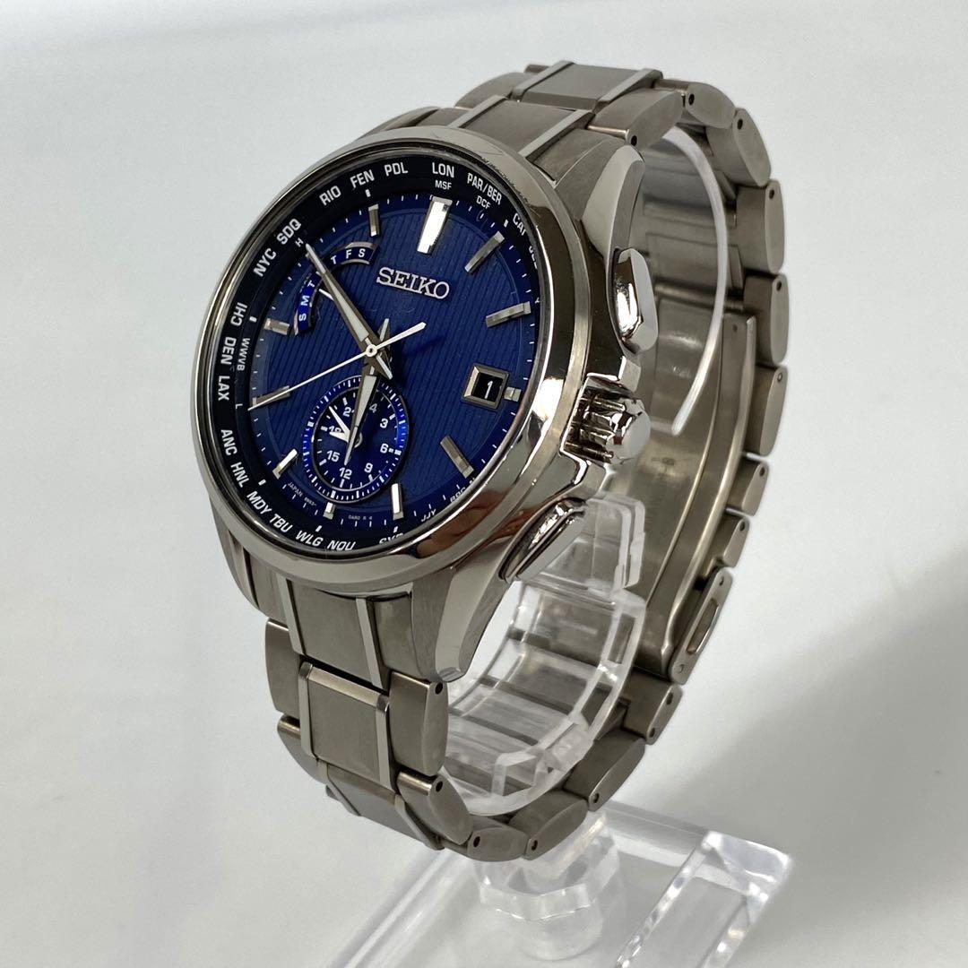 セイコー　ブライツ　SAGA285　電波ソーラー　ブルー　デイト表示