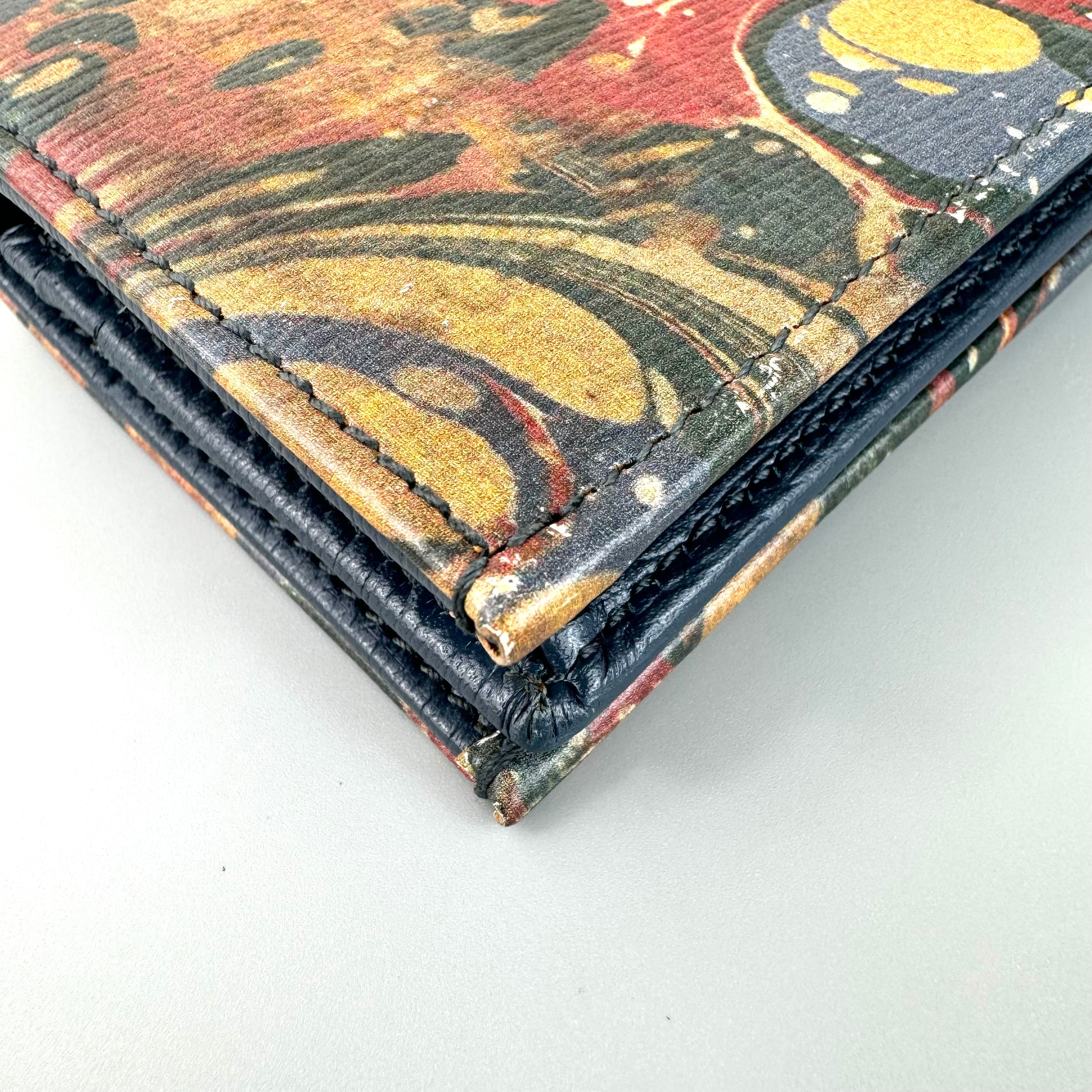 【希少】グッチ　ガーデン　財布　バタフライ　516929・0416　二つ折り財布　マーブルカラー　ネイビー