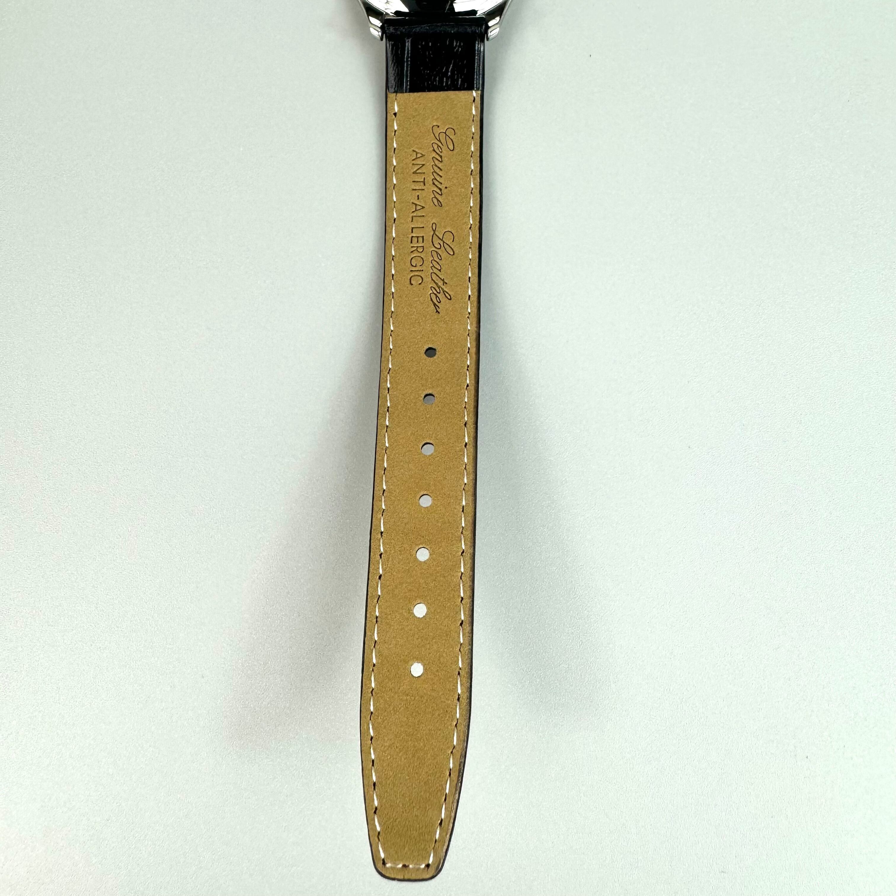 【未使用・電池交換済み】ジャックルマン　JACQUES LEMANS　JAL1-1803A　クォーツ　スワロフスキー　ハート　黒　革ベルト