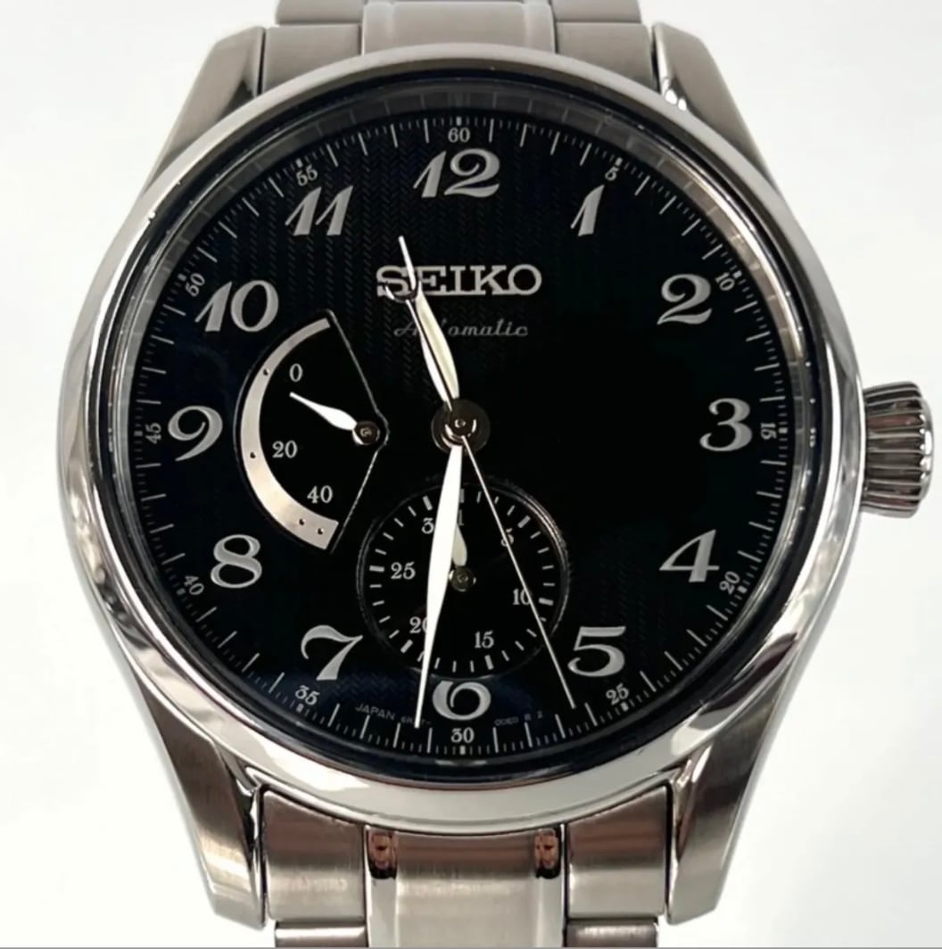 セイコー　プレサージュ　SARW029　6R27-00J0　自動巻　手巻　黒　裏スケ　パワーリザーブ　スモールセコンド