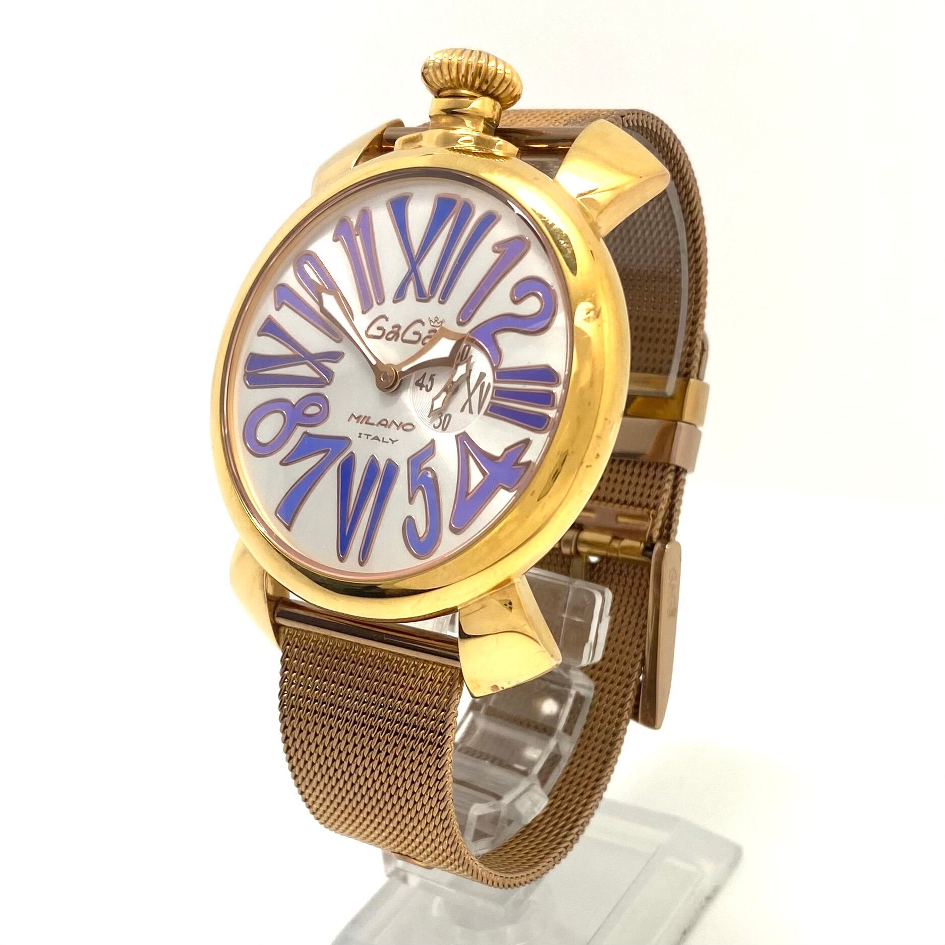 中古 腕時計 メンズ ガガミラノ マニュアーレ46 スリム 5081.3 クォーツ シルバー スモールセコンド