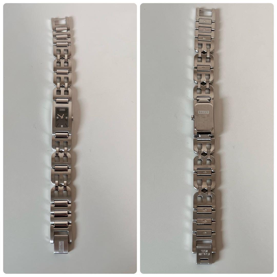 【美品】バリー　BALLY　クォーツ　グレー　スクエア　2針