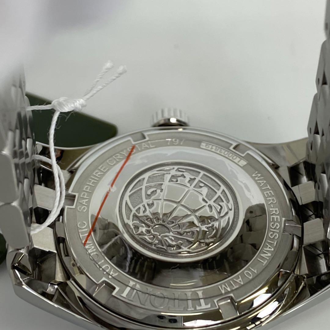 【未使用】チトーニ　TITONI　コスモキング　797　自動巻　デイデイト　ローマ数字　黒