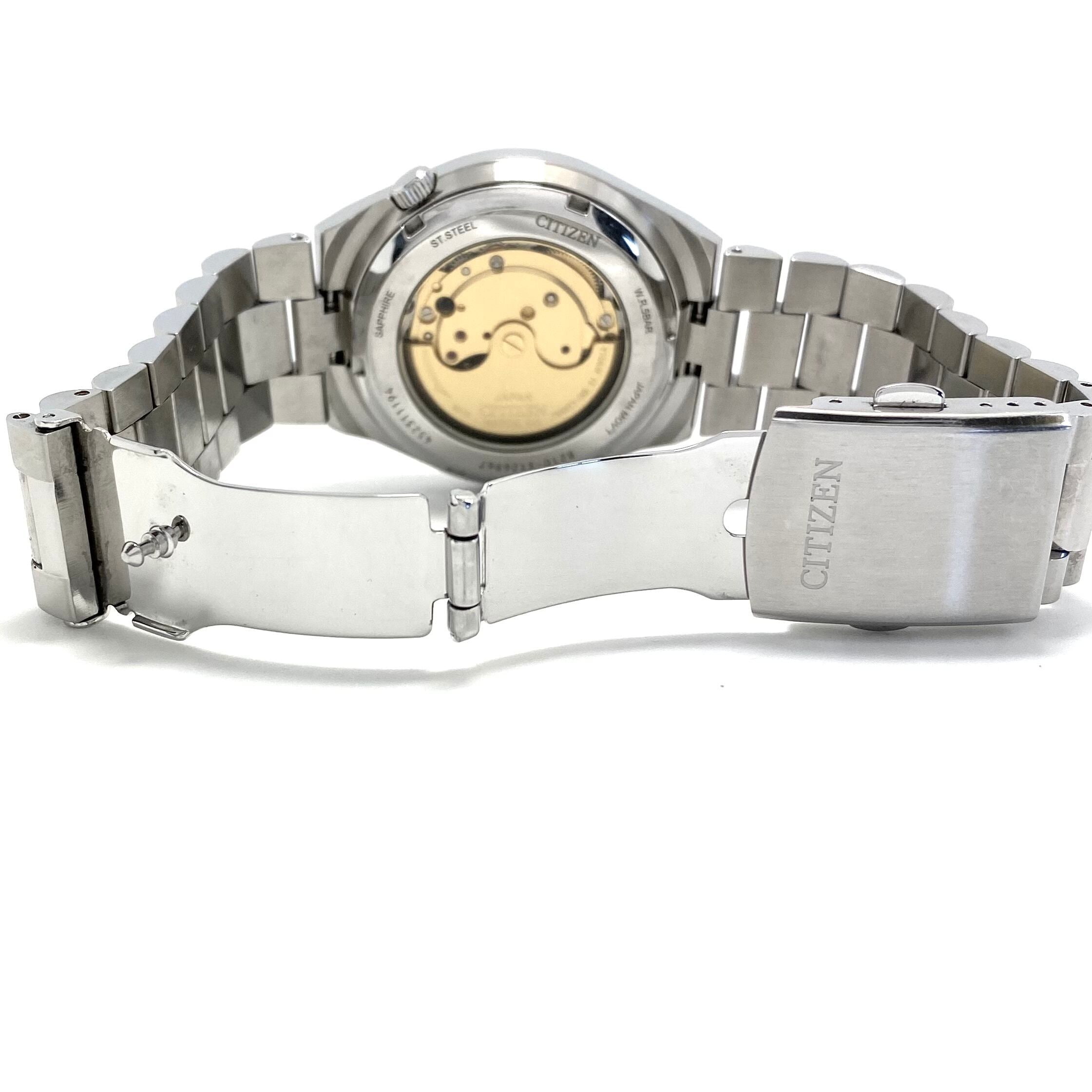 【動作良好】腕時計 メンズ シチズン シチズンコレクション メカニカル ツヨサ NJ0151-53W 8210-S126967 自動巻式 裏スケ ブルーグラデーション デイト表示