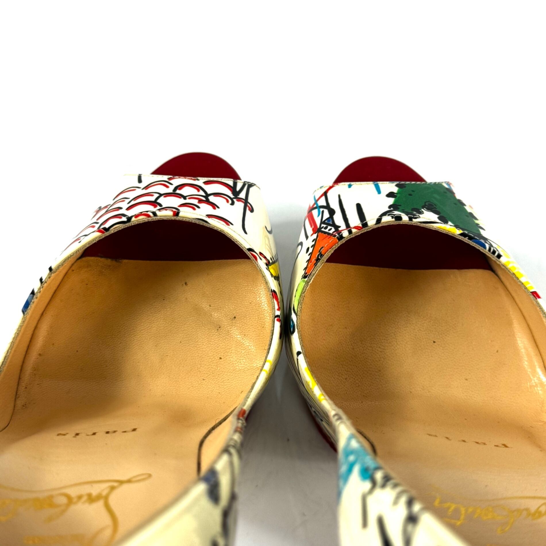 クリスチャンルブタン　パンプス　ピンヒール　エナメル　マルチカラー　23.5cm