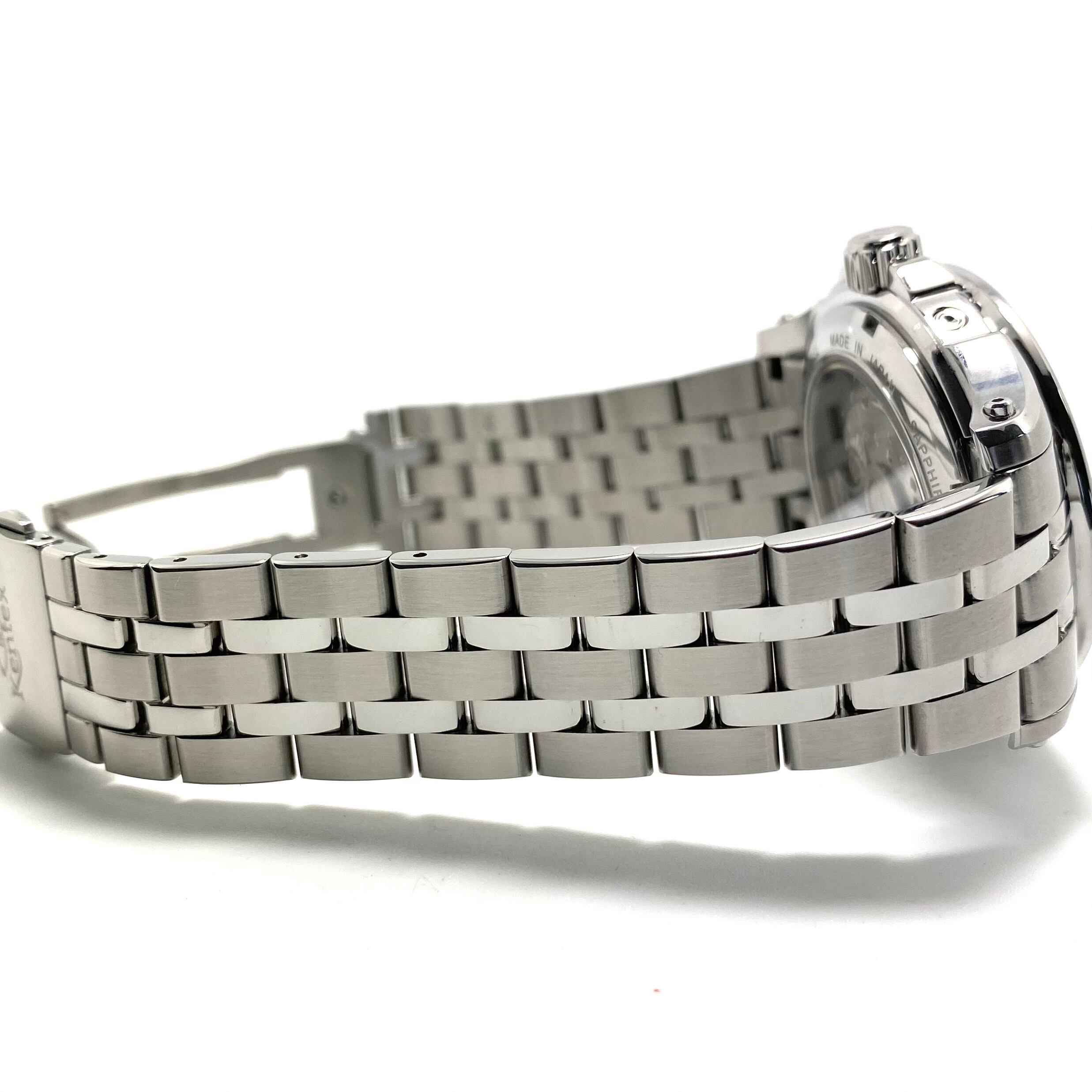 【美品】ケンテックス　KENTEX　エスパイアクティブII　E546M-08　自動巻　シルバー　パワーリザーブ　トリプルカレンダー